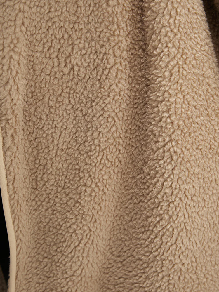 Solid Pocket Open Front Teddy Coat - Image 4