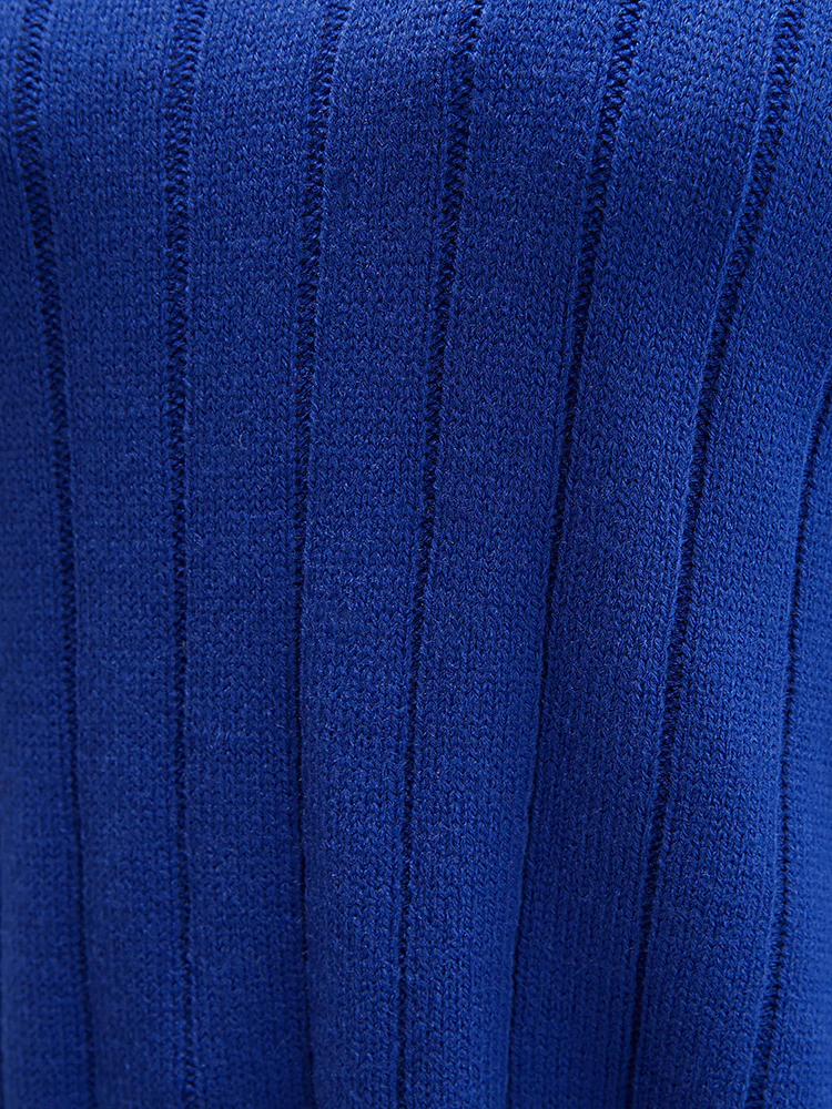 Solid Pointelle Knit Cut Out Split Hem Rib Knit Top - Image 8
