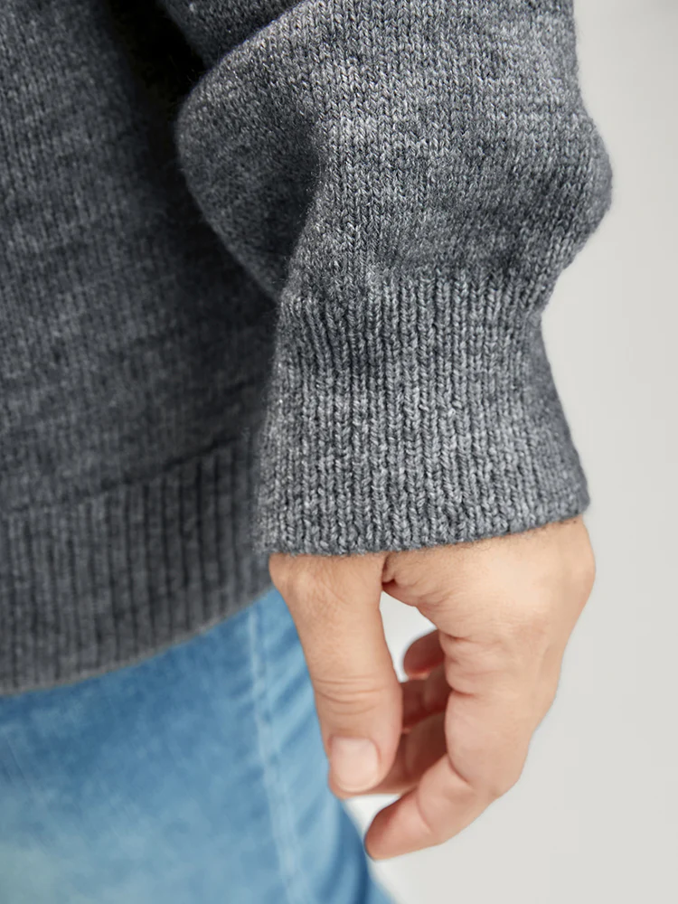 Solid Pointelle Knit Foldover Off Shoulder Knit Top - Image 7