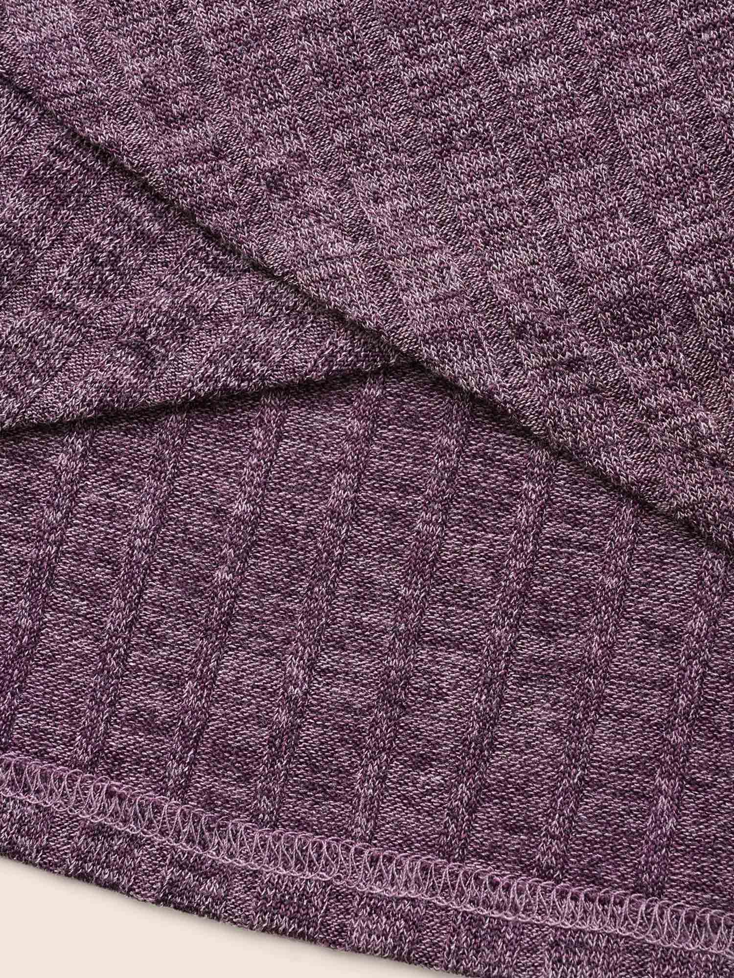 Solid Rib Knit Wrap Jersey Top - Image 9