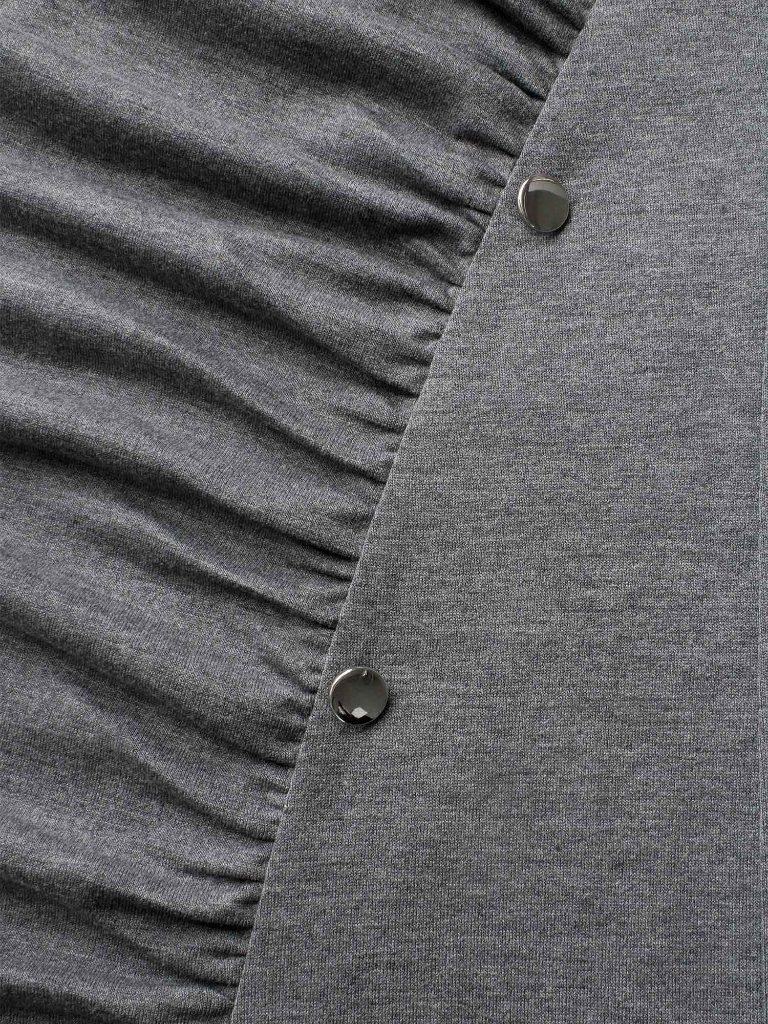 Solid Ruched Split Hem Dress - Image 5