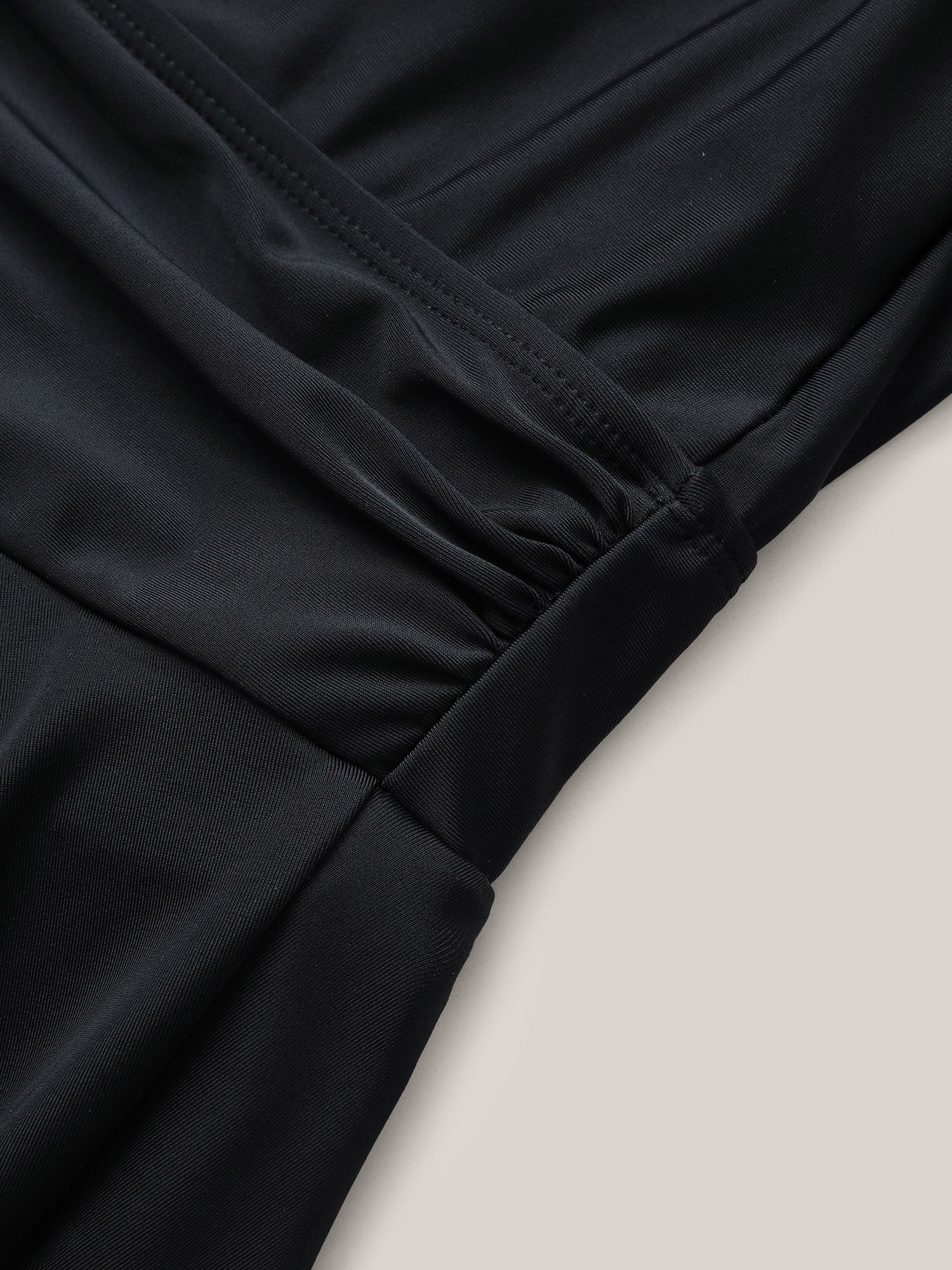 Solid Ruffle Hem Empire Waist Halter Neck Swim Dress - Image 16