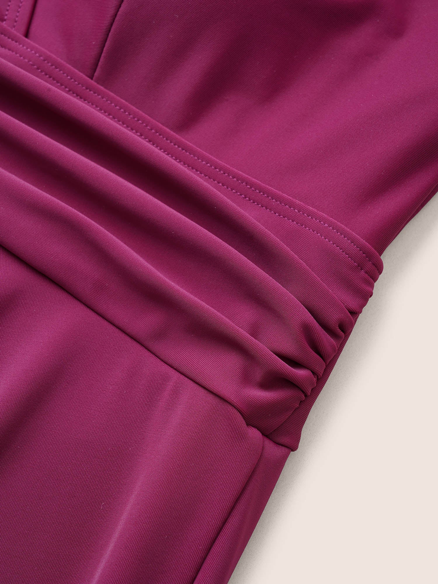 Solid Ruffle Hem Empire Waist Halter Neck Swim Dress - Image 23