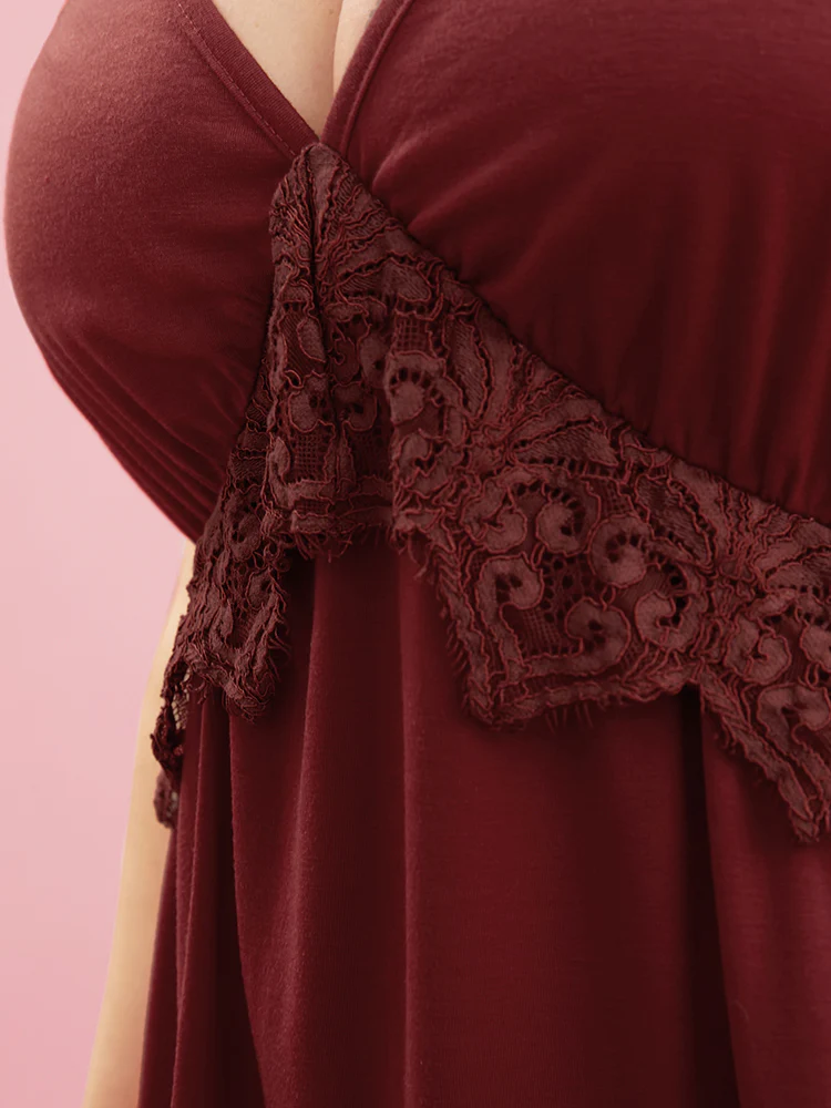 Romantic Ruffles Crochet Lace Pocket Nightgown - Image 6