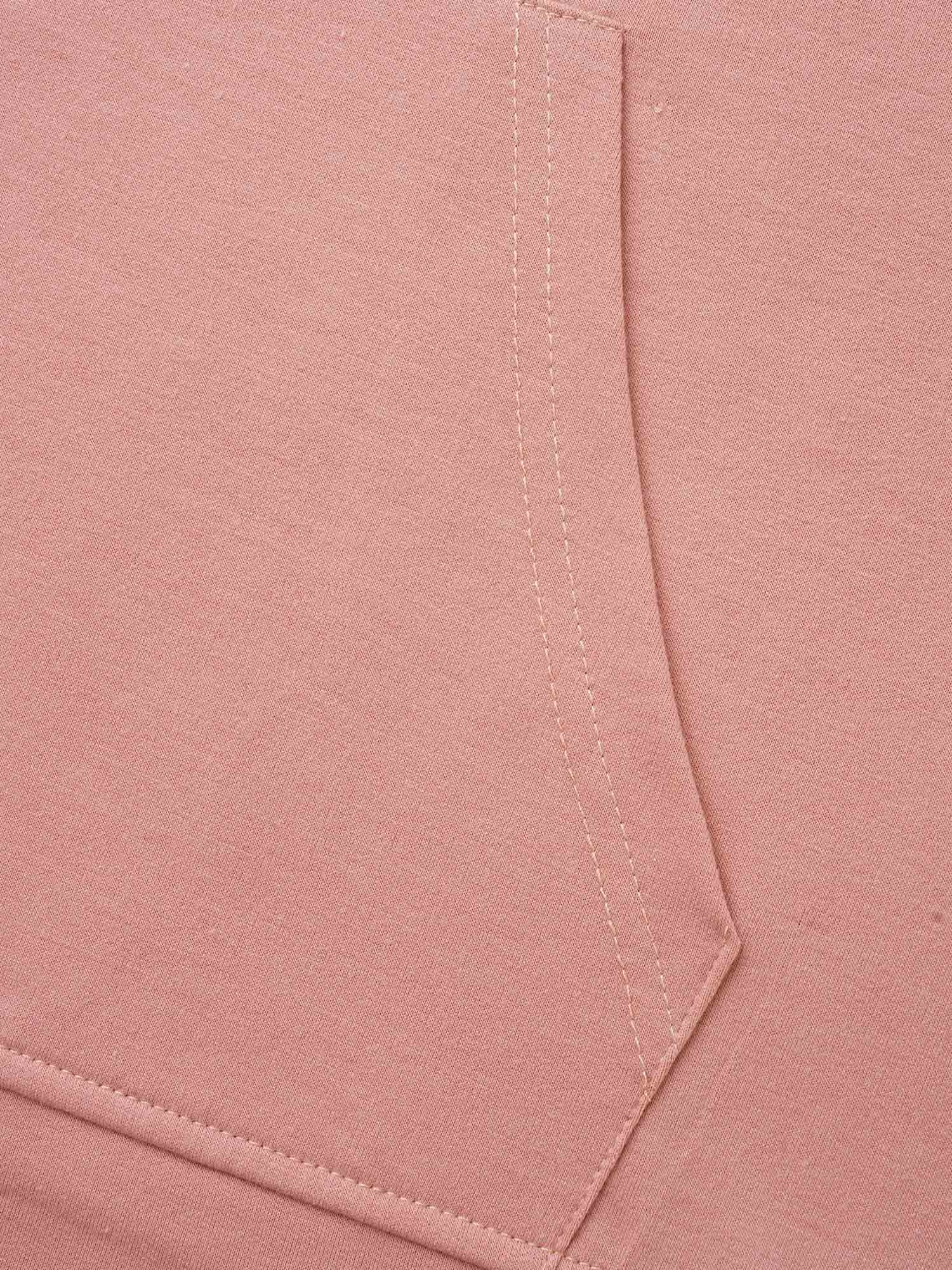 Solid Slightly Stretchy Hooded Drawstring Sweatshirt - Image 6