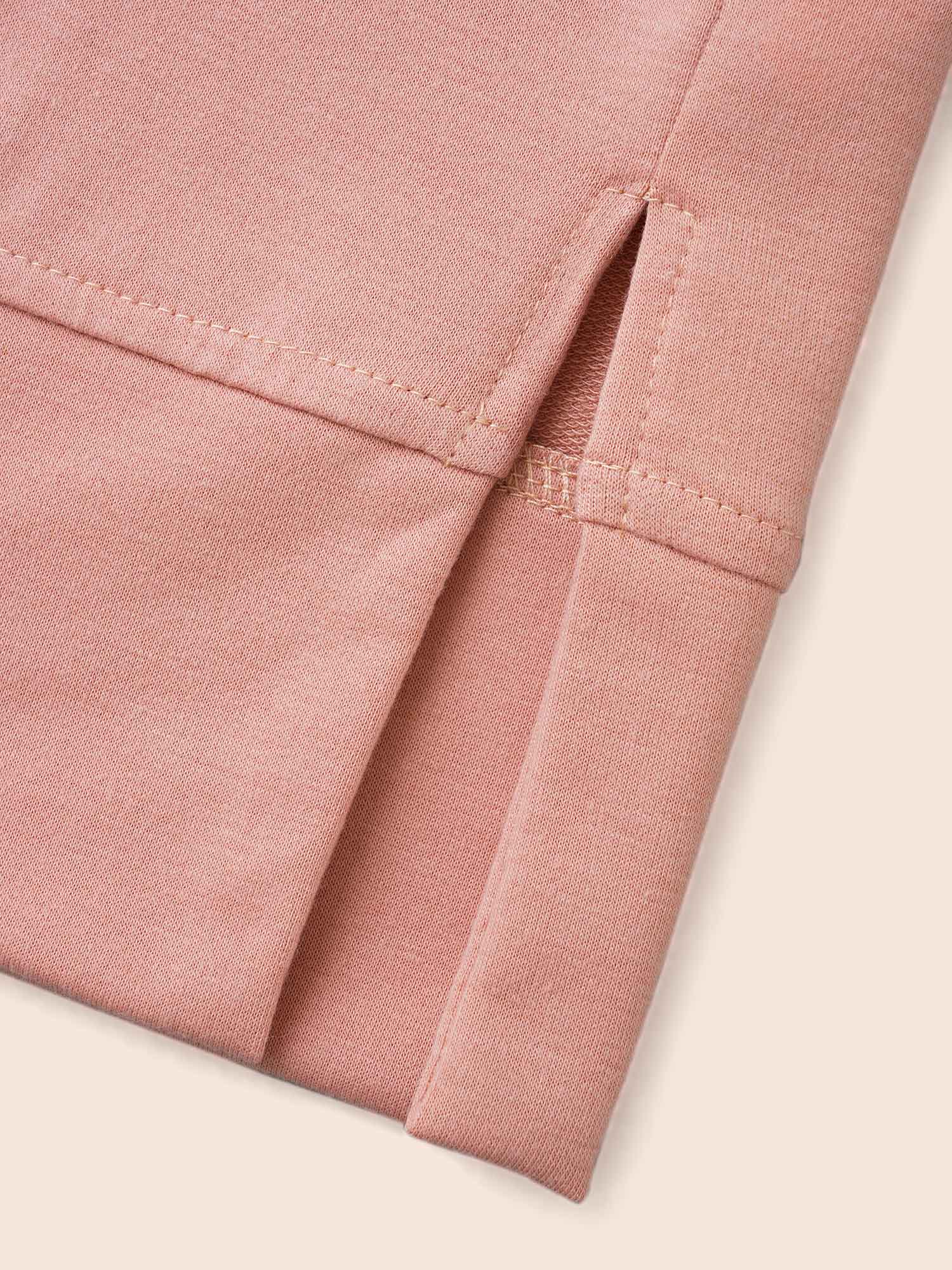 Solid Slightly Stretchy Hooded Drawstring Sweatshirt - Image 7