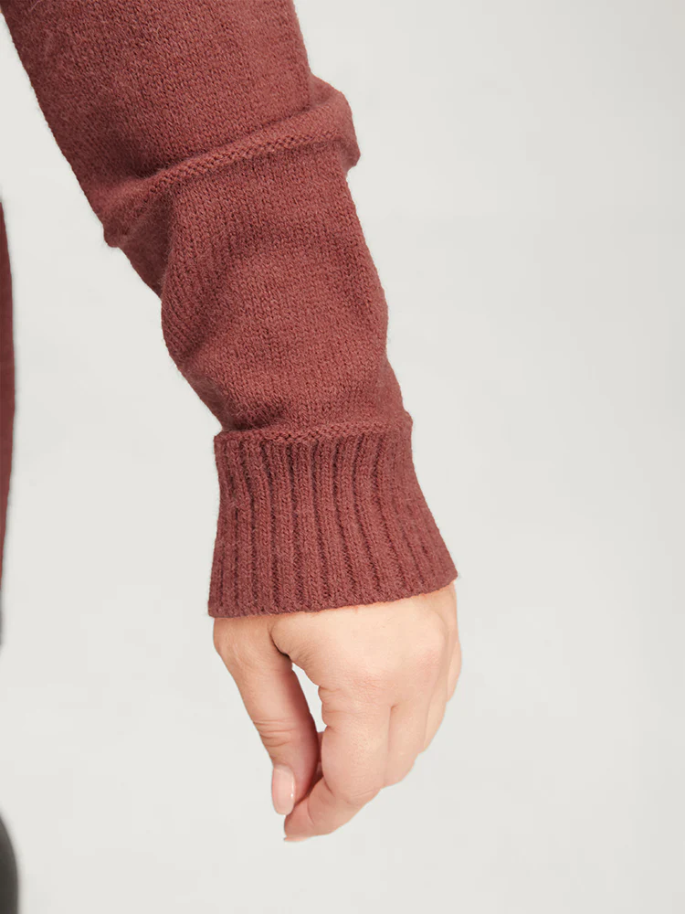 Solid Soft Sexy Yarn Knit Lapel Collar Open Front Cardigan - Image 8