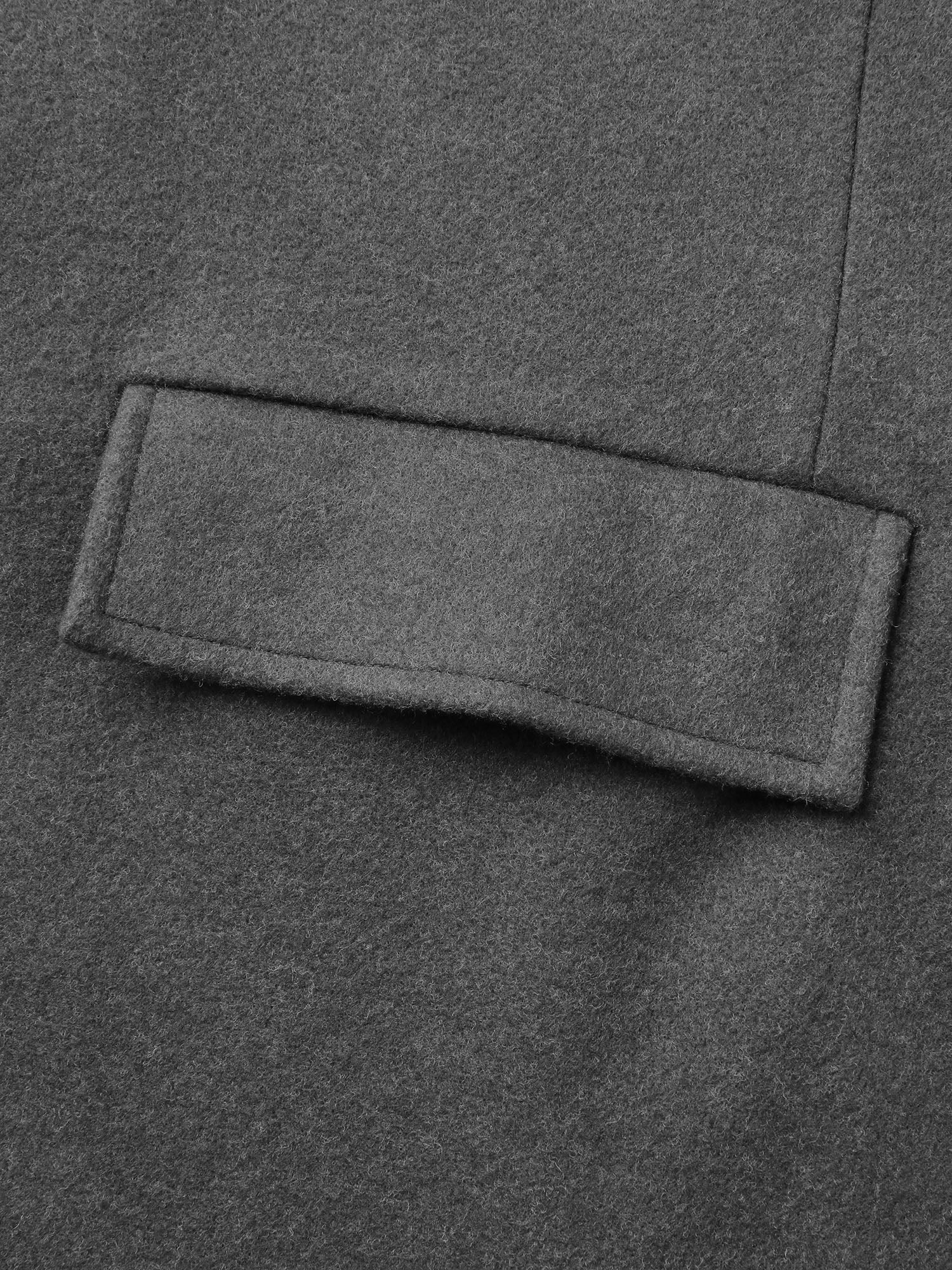 Solid Suit Collar Buttons Pockets Coat - Image 5