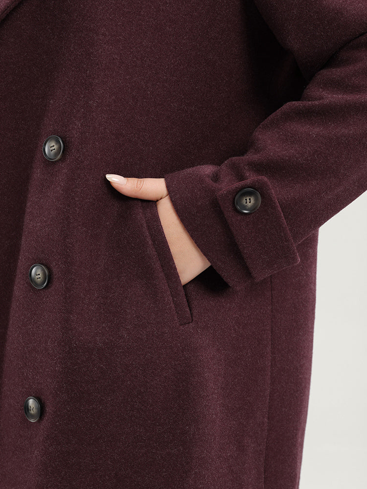 Solid Suit Collar Pocket Double Breasted Blazer - Image 8