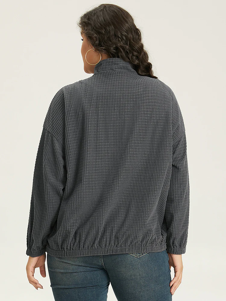 Solid Texture Button Through Pocket Shacket - Image 3