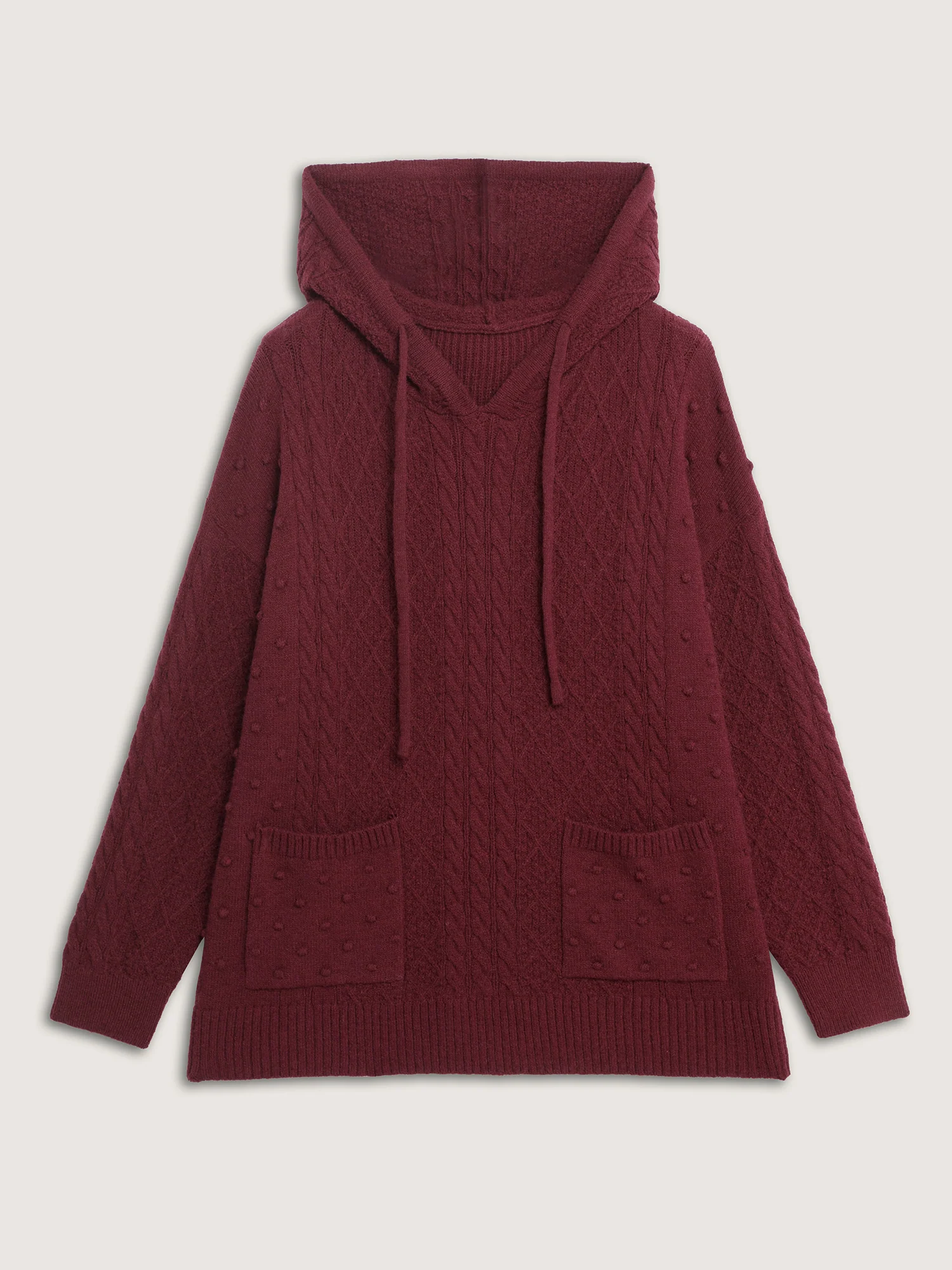 Solid Textured Hooded Pullover - Image 7