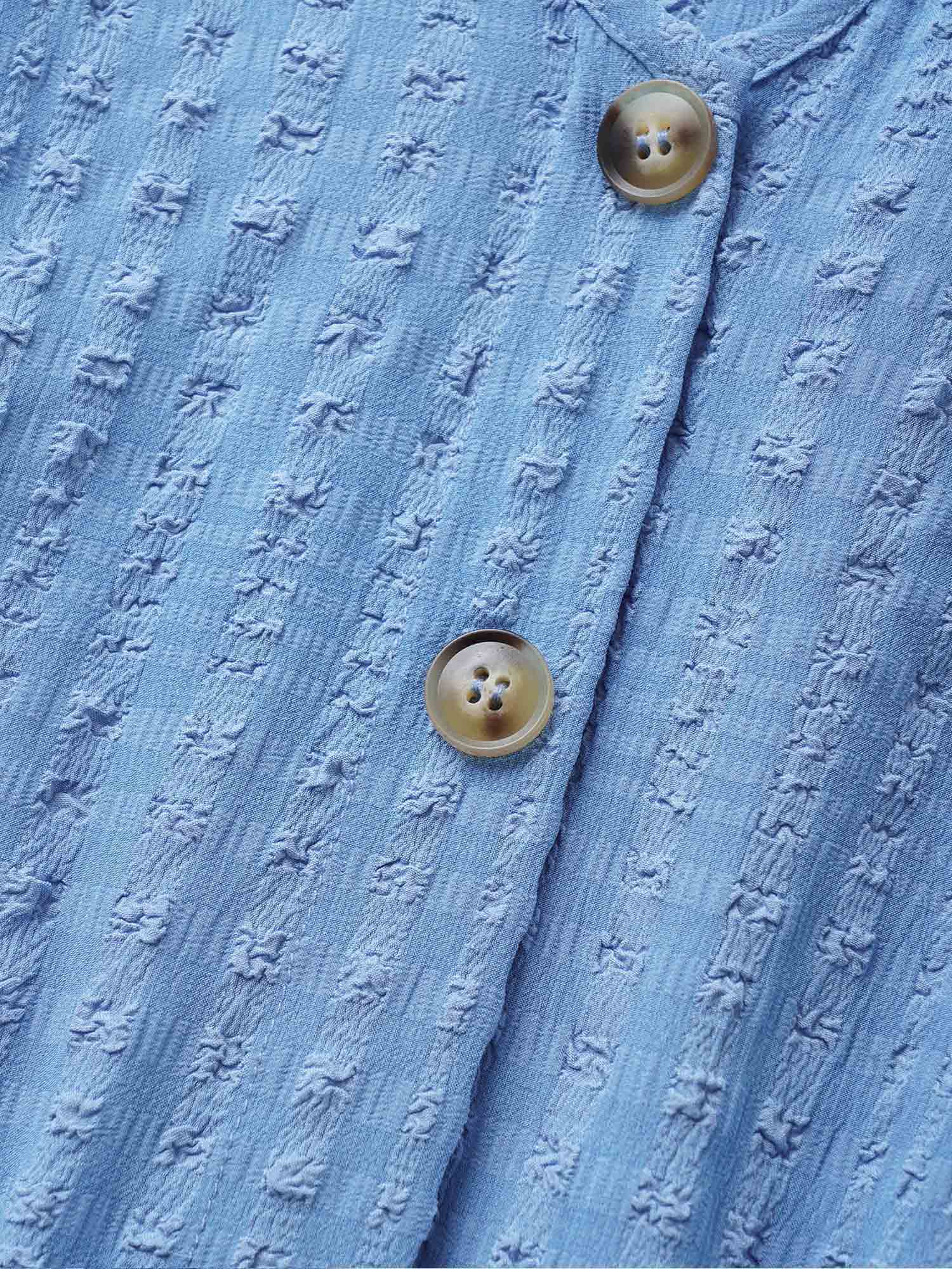 Solid Textured Jacquard Pocket Dress - Image 5