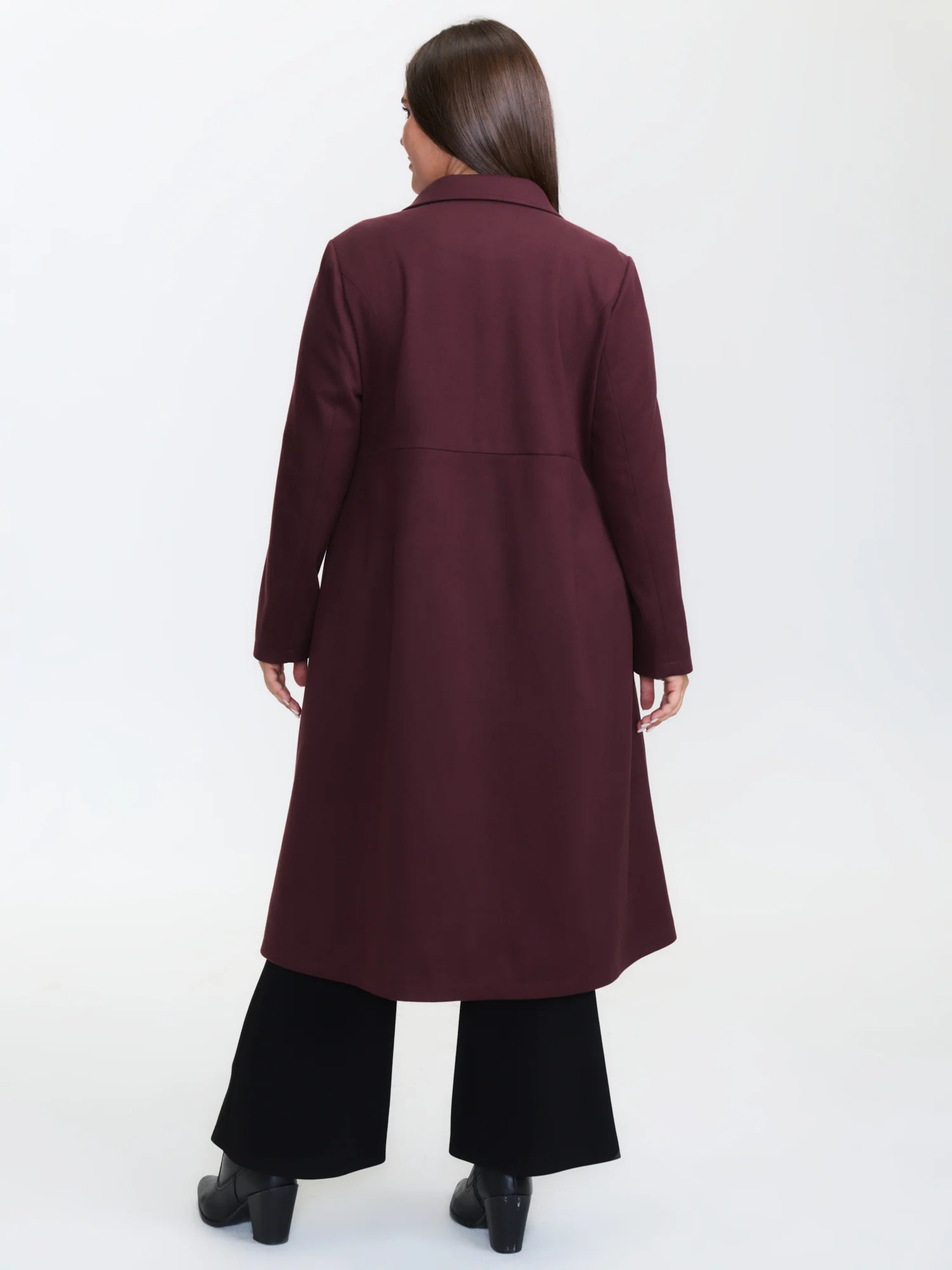 Solid Three Button Flared Coat - Image 4