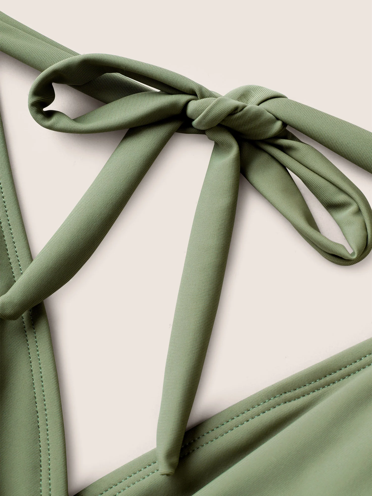 Solid Tie Knot Metal Shell Detail Swim Dress - Image 6