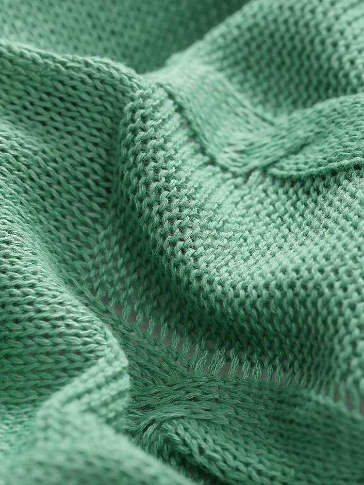 Solid Ties Front Cable Knit Cardigan - Image 10