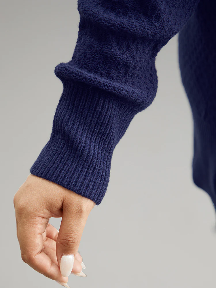 Solid Turtle Neck Split Side Pullover - Image 7