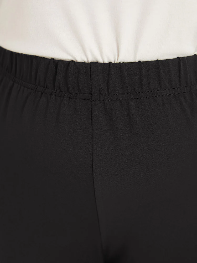 Solid Twist Front Elastic Waist Leggings - Image 6