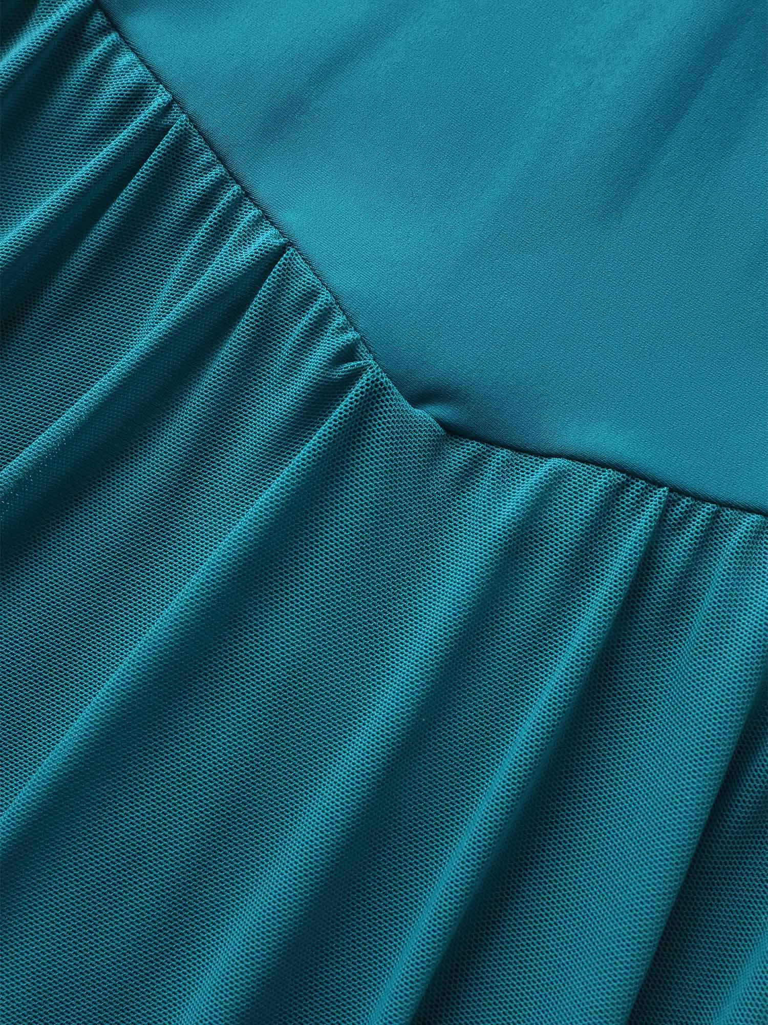 Solid Twist Front Heart Neckline Swim Dress - Image 5