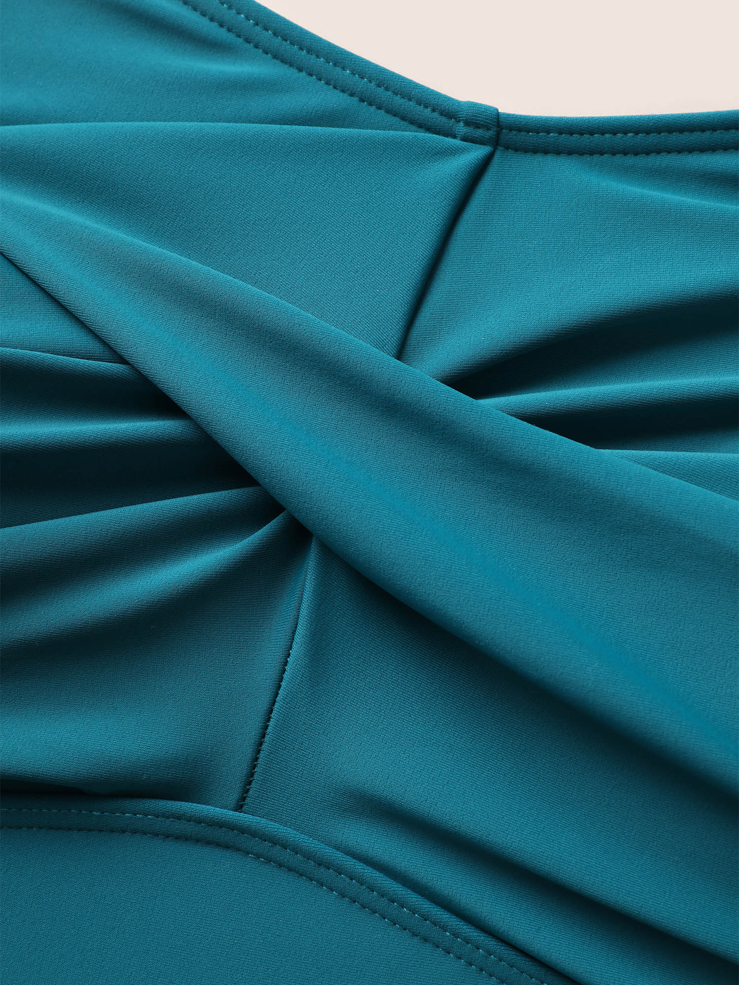 Solid Twist Front Heart Neckline Swim Dress - Image 6