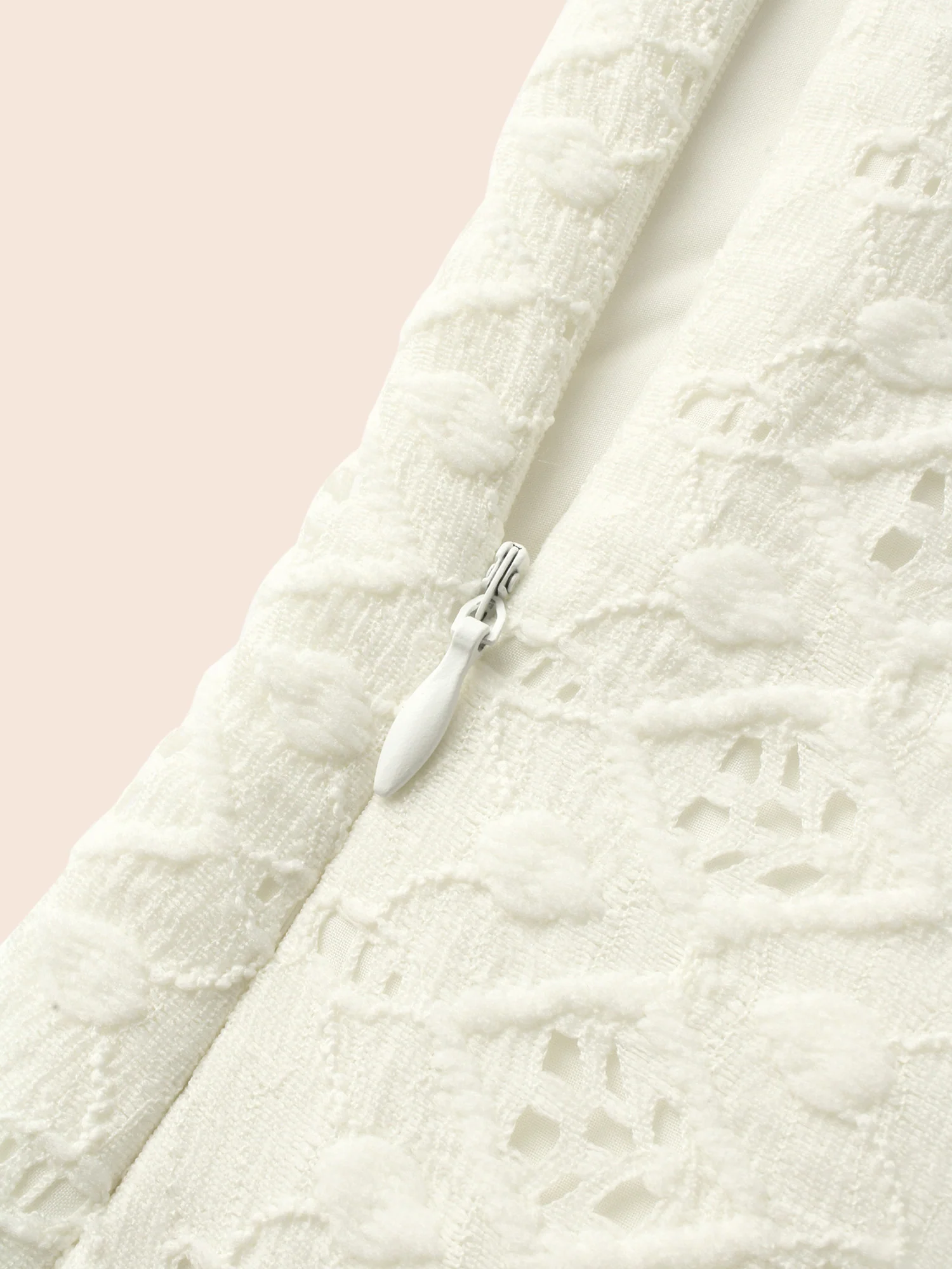 Solid V Neck Broderie Anglaise Dress - Image 5