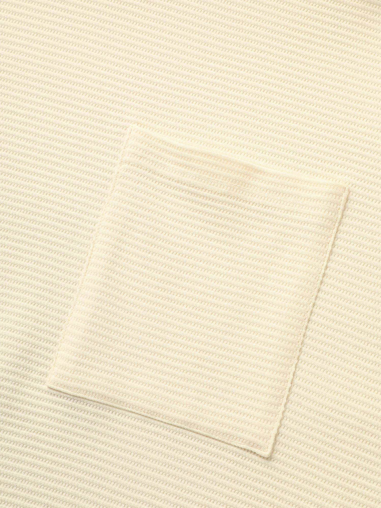 Solid Waffle Knit Patched Pocket T-shirt - Image 6