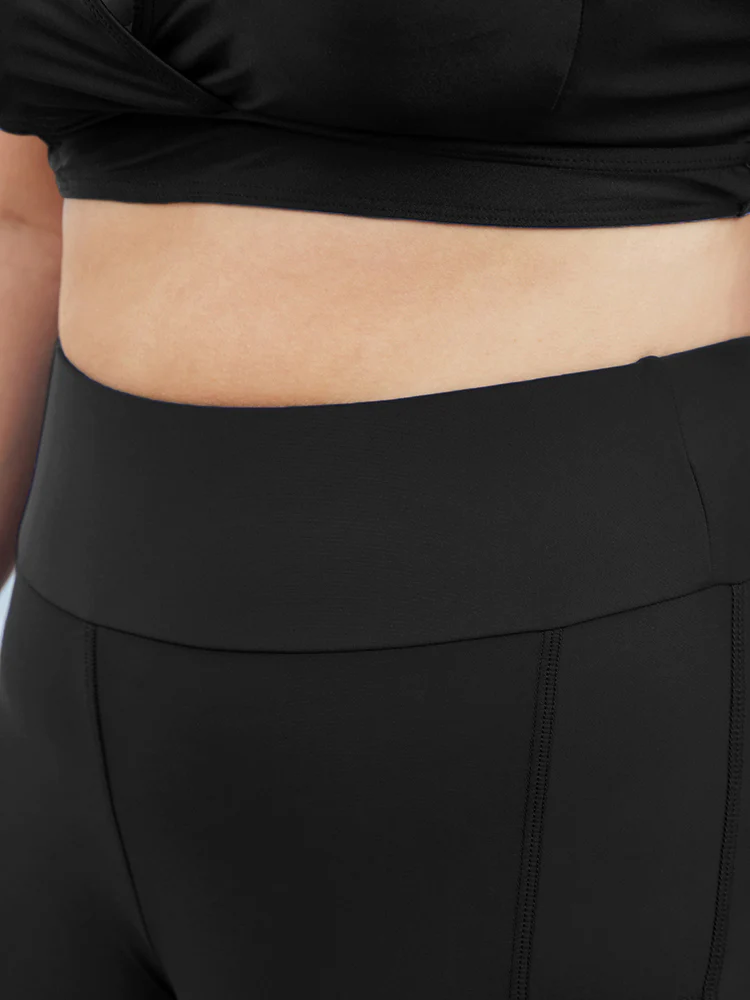 Solid Wide Waistband Swim Shorts - Image 4