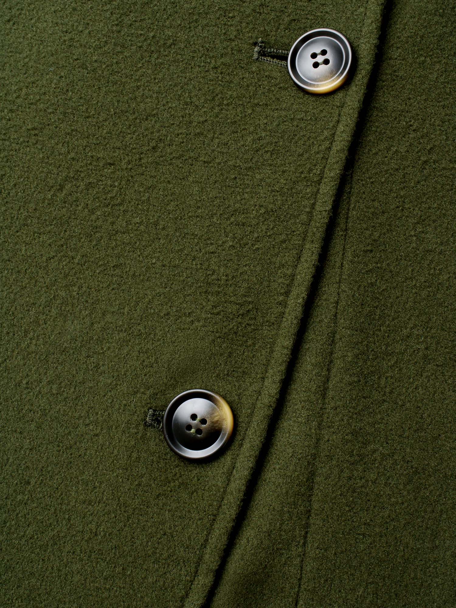 Solid Wrap Button Up Asymmetrical Hem Coat - Image 6