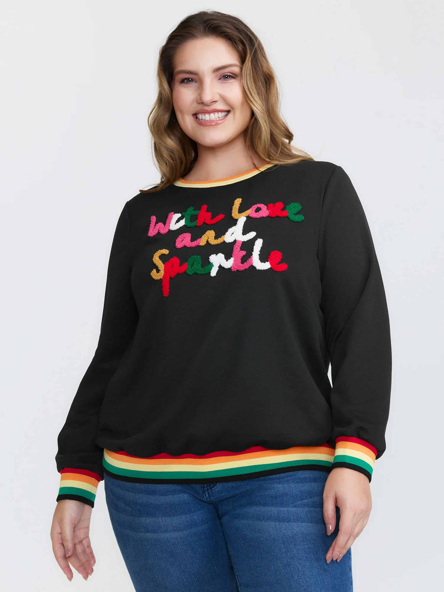 Sparkle in Love Embroidered Sweatshirt - Image 3