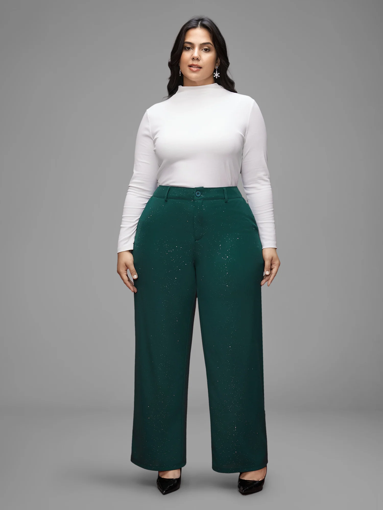 Sparkle Knit Wide-Leg Pants - Image 2