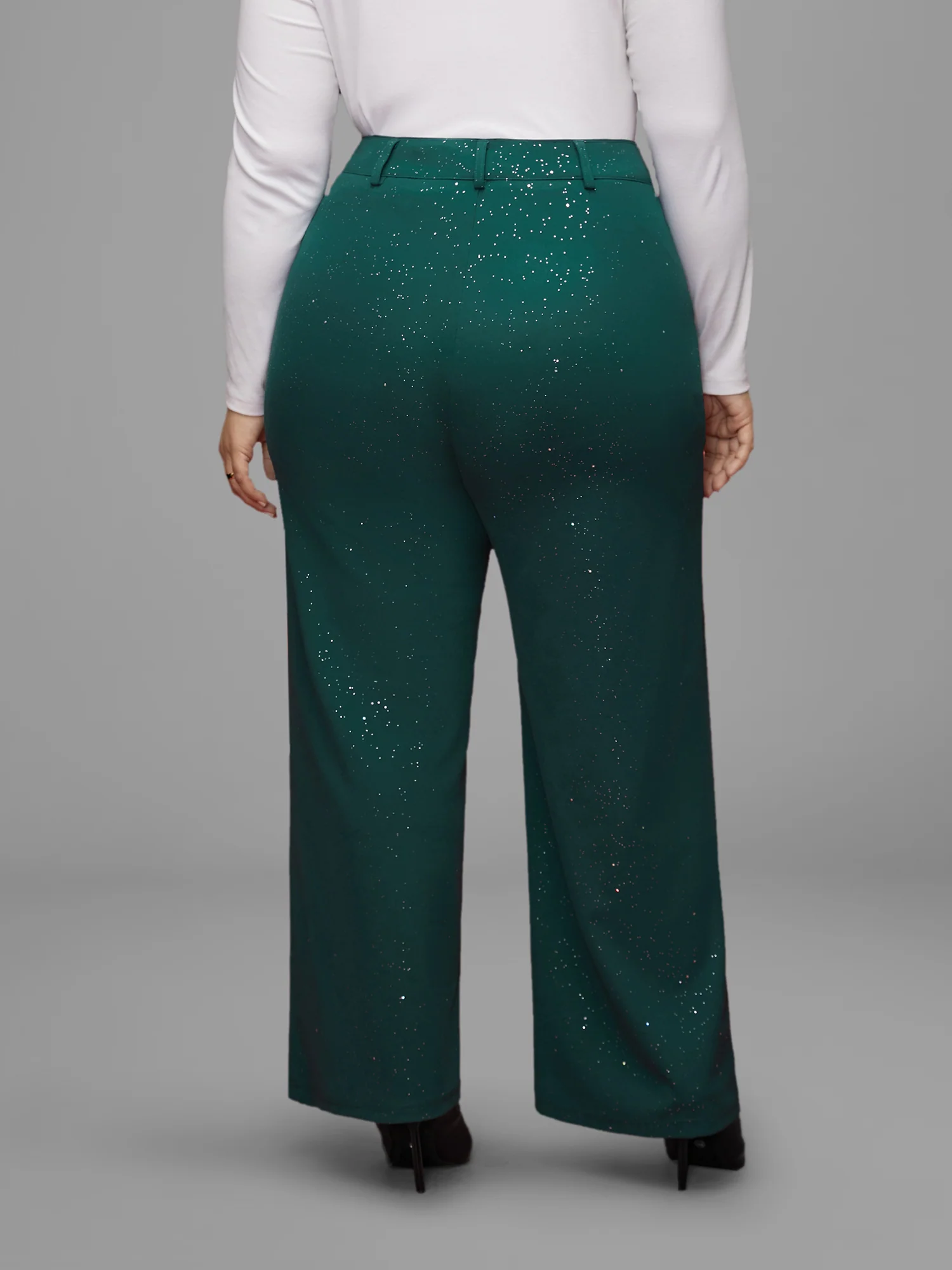 Sparkle Knit Wide-Leg Pants - Image 3