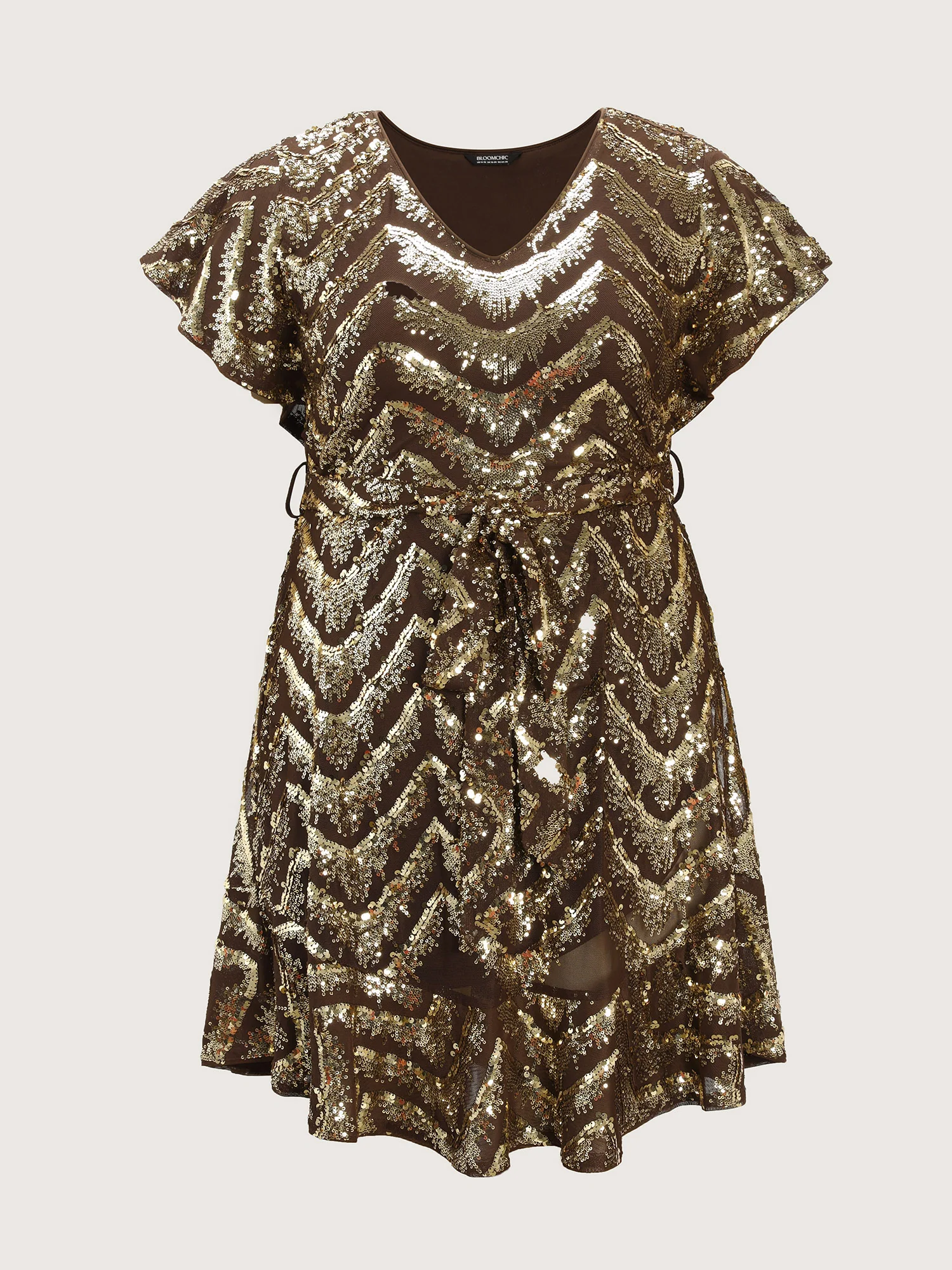 Sparkle Sequin V-Neck Mini Dress - Image 7