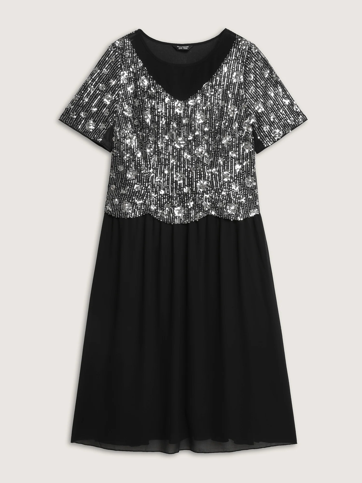 Sparkly 2-In-1 Color Contrast Midi Dress - Image 7
