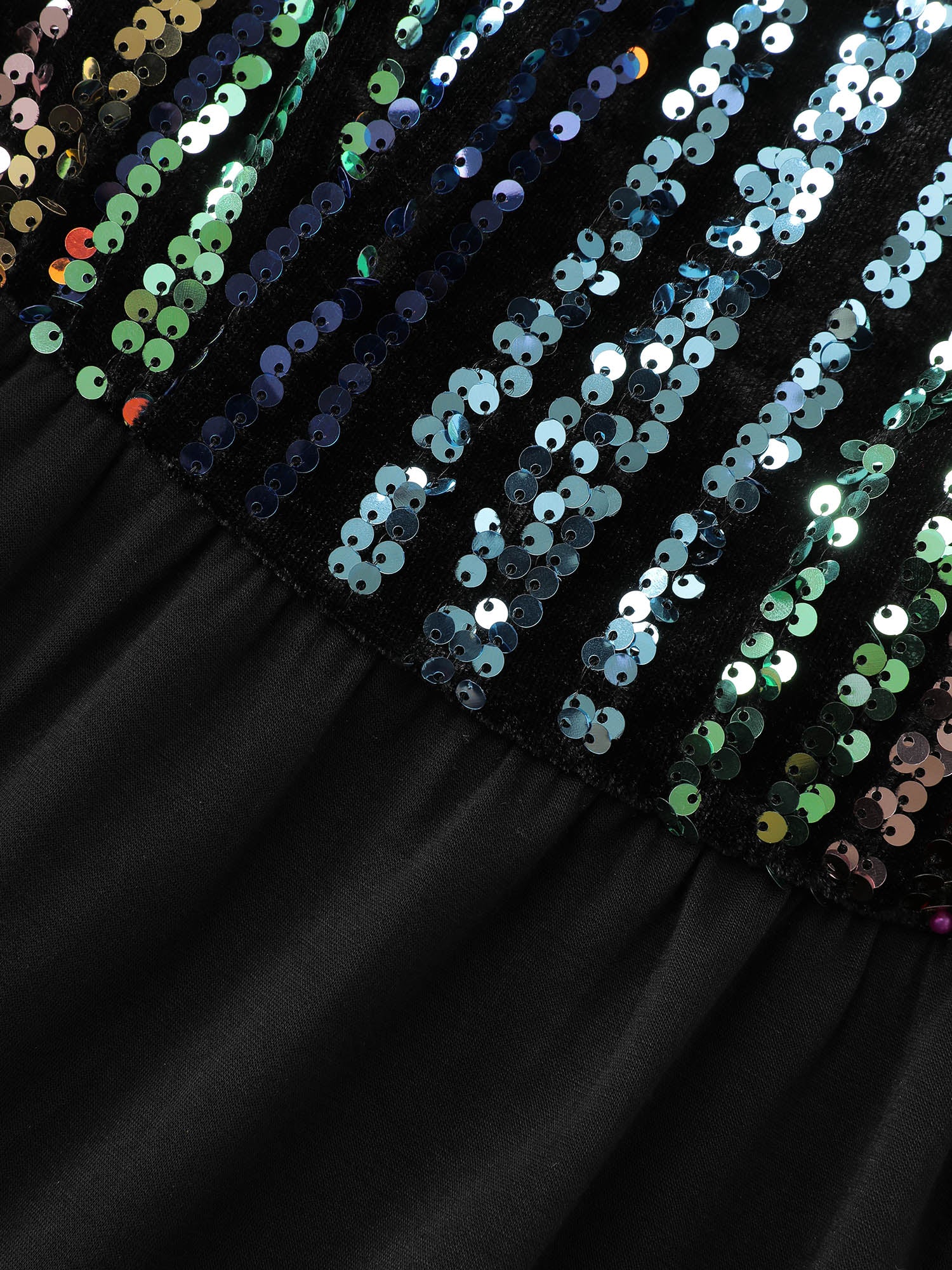 Sparkly Colorful Sequins Contrast Midi Dress - Image 6