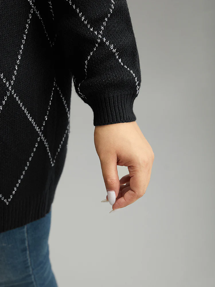 Sparkly Plaid Open Front Cardigan - Image 7