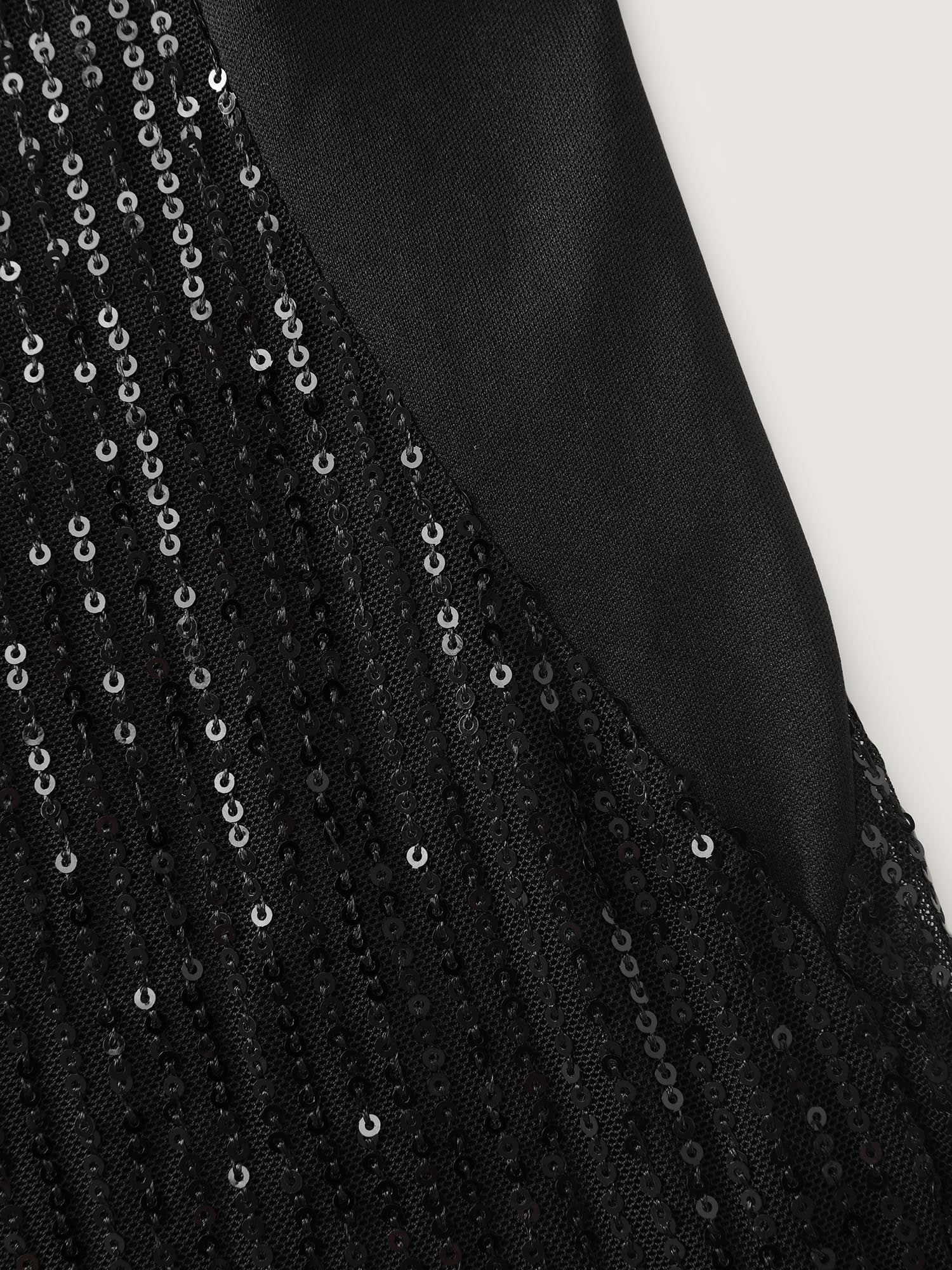 Sparkly Sequin Asymmetrical Neckline Blouse - Image 5