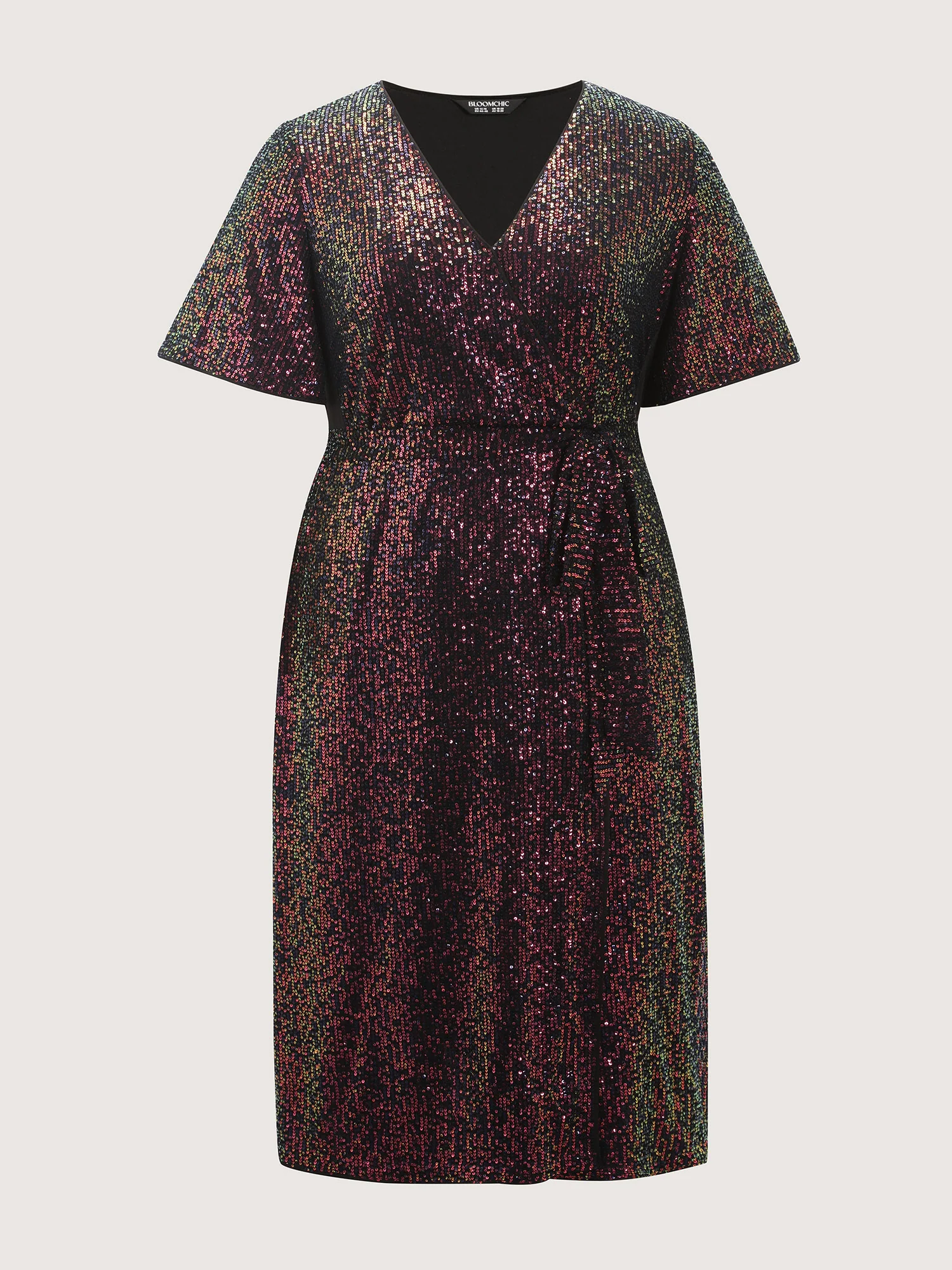 Sparkly Sequin Belt Waist Midi Dress - Image 6