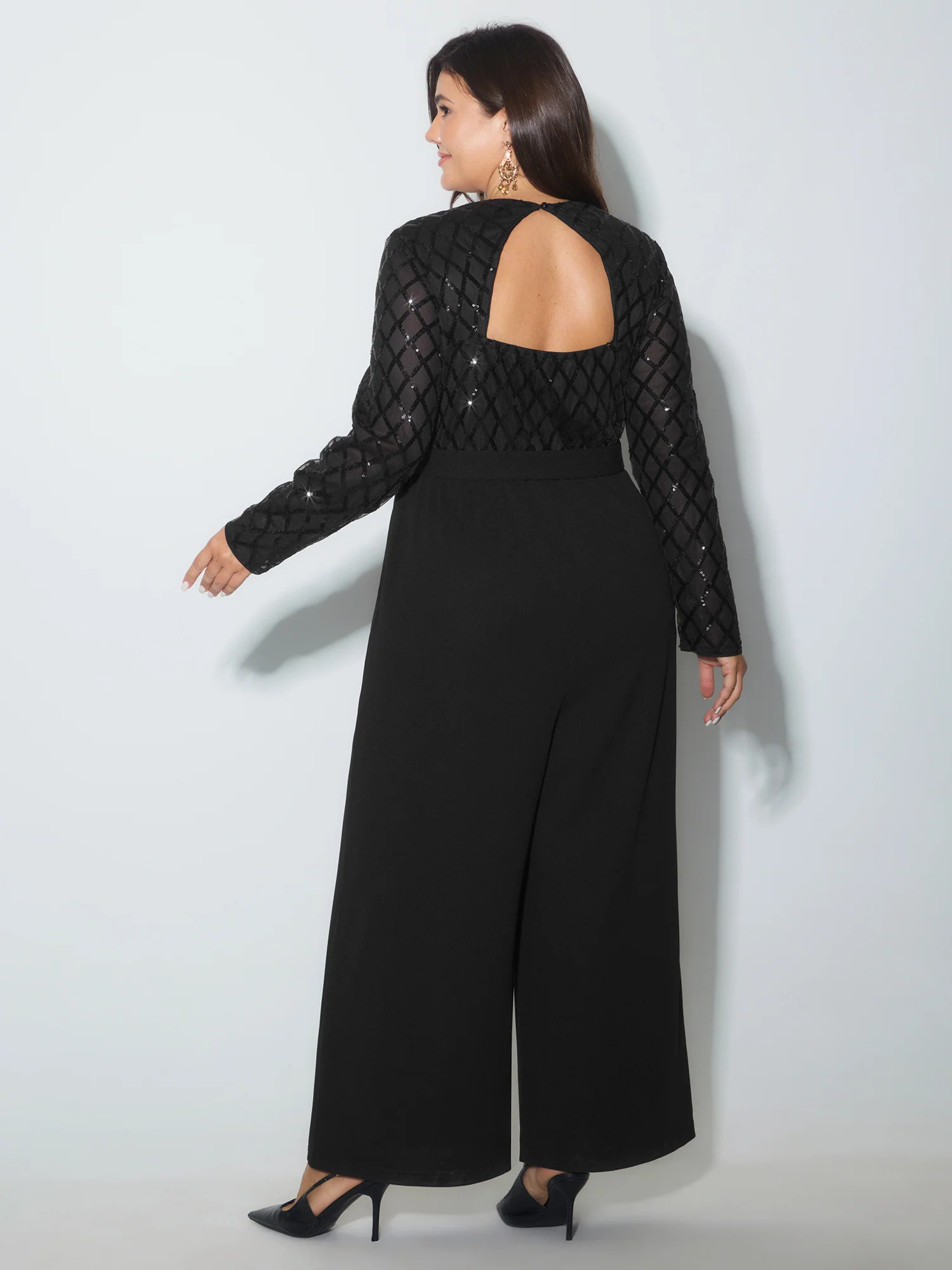 Sparkly Sequin Side-Tie Jumpsuin - Image 5
