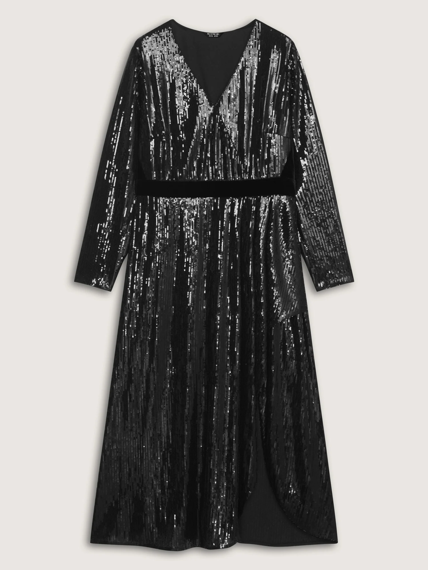 Sparkly Sequin Waist-Defining Sheer Maxi Dress - Image 5