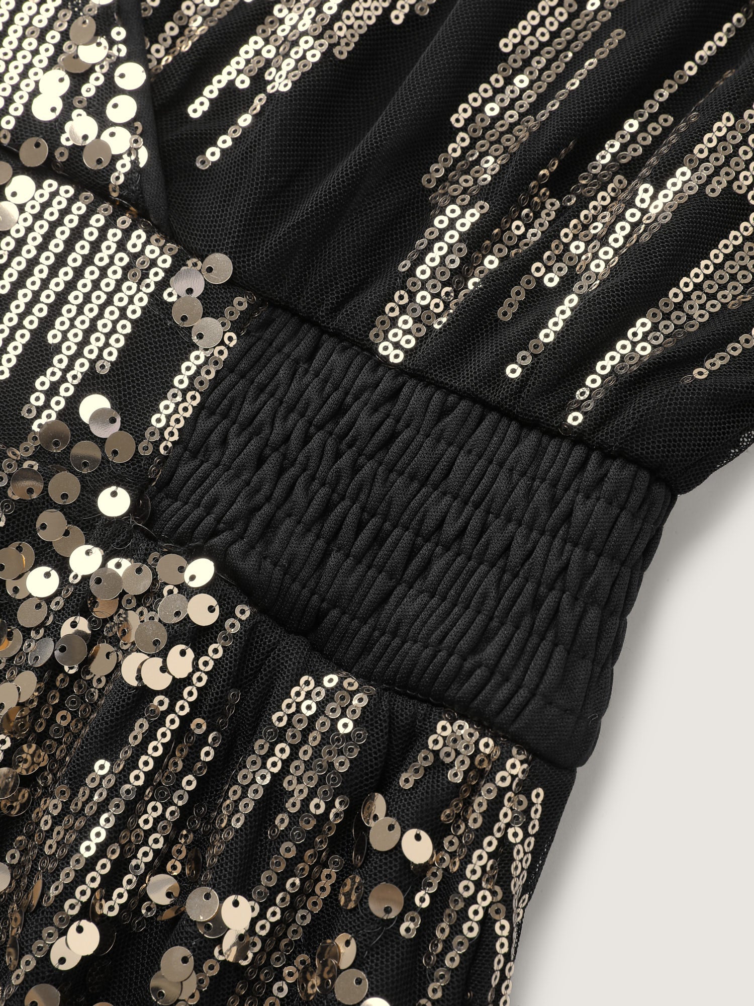 Sparkly Sequins Wrap Neck Midi Dress - Image 6