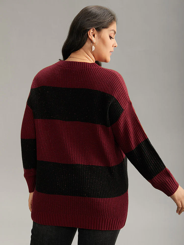 Sparkly Two Tone Colorblock Pullover - Image 2