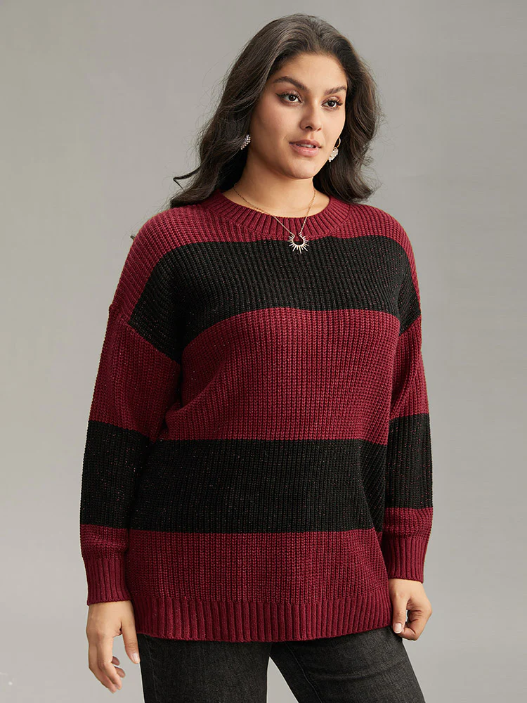Sparkly Two Tone Colorblock Pullover - Image 3