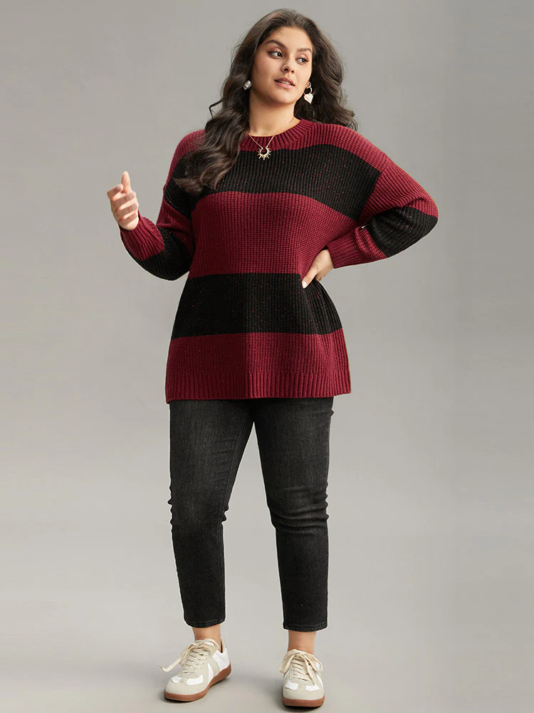 Sparkly Two Tone Colorblock Pullover - Image 4