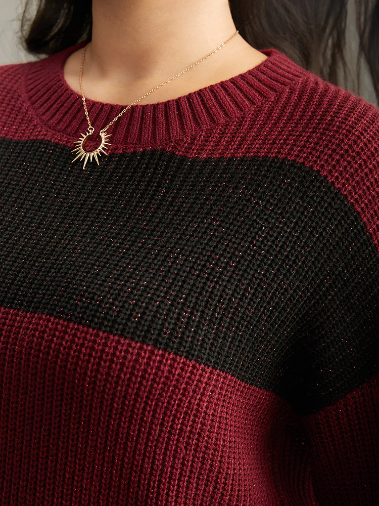 Sparkly Two Tone Colorblock Pullover - Image 5
