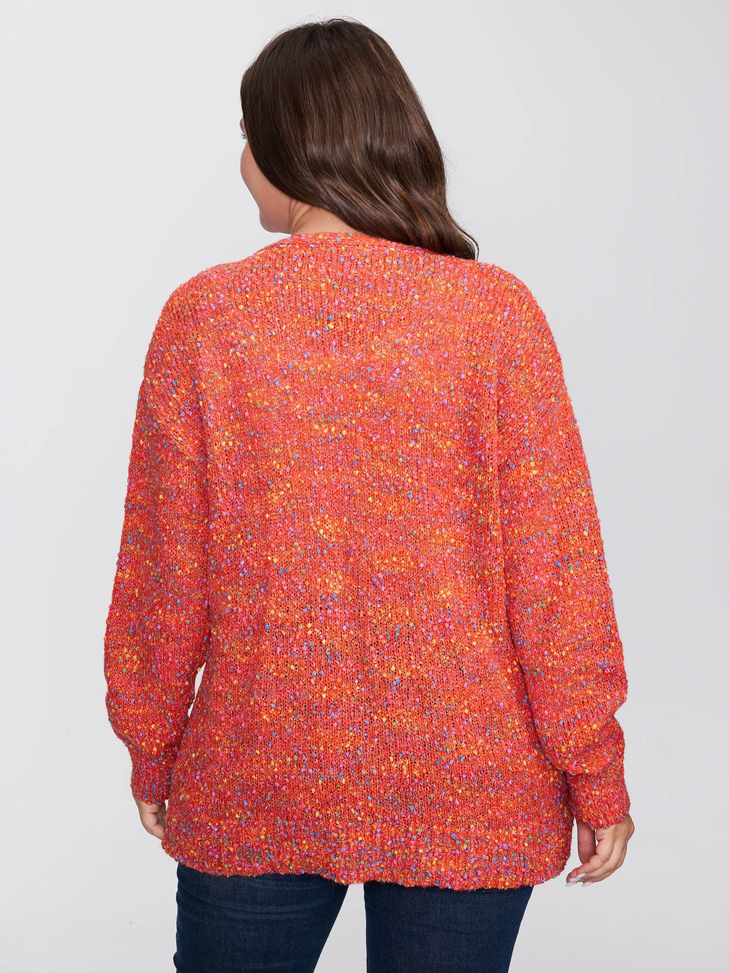 Speckled Textured Pockets Knit Cardigan - Image 4