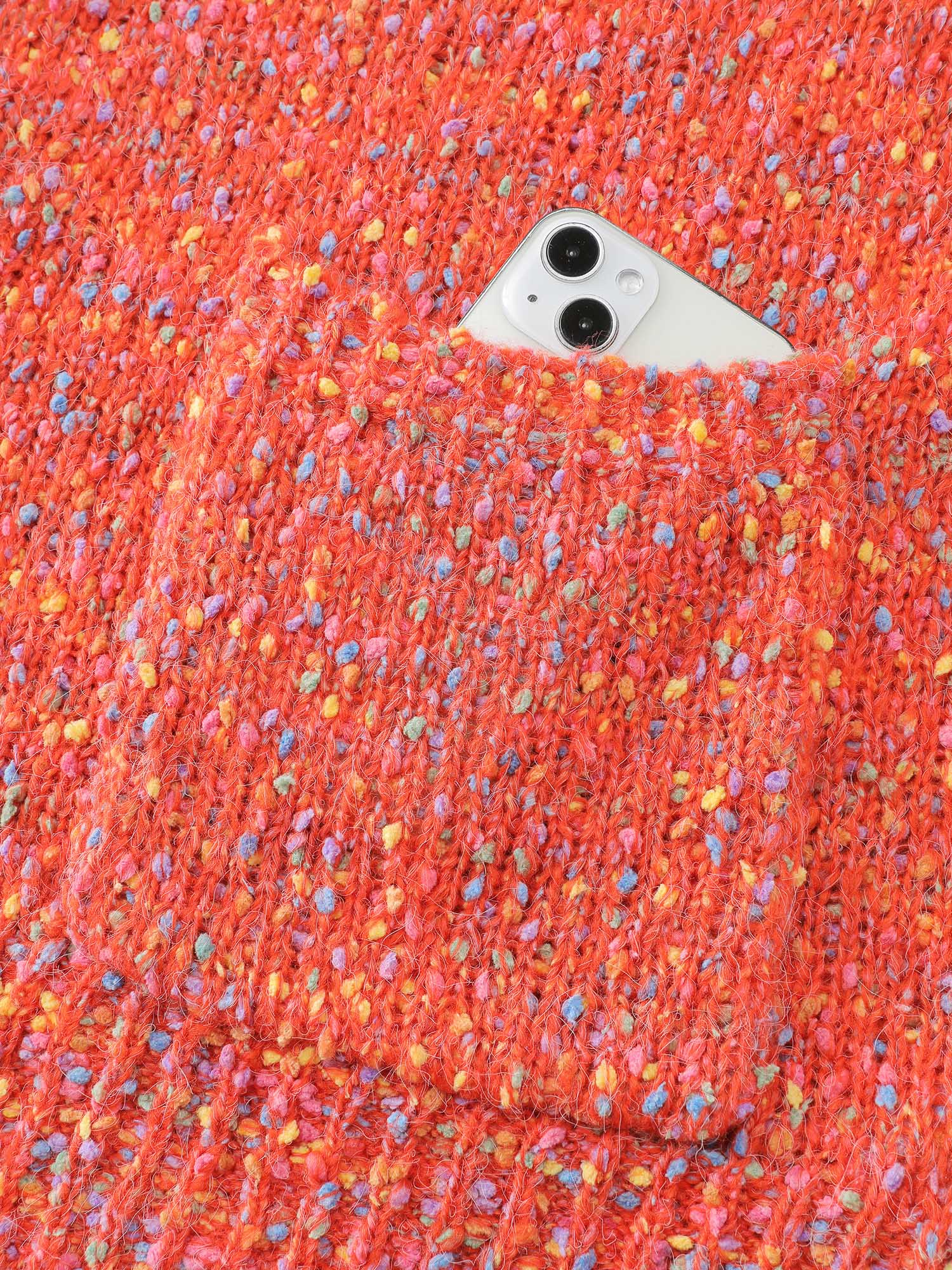 Speckled Textured Pockets Knit Cardigan - Image 5