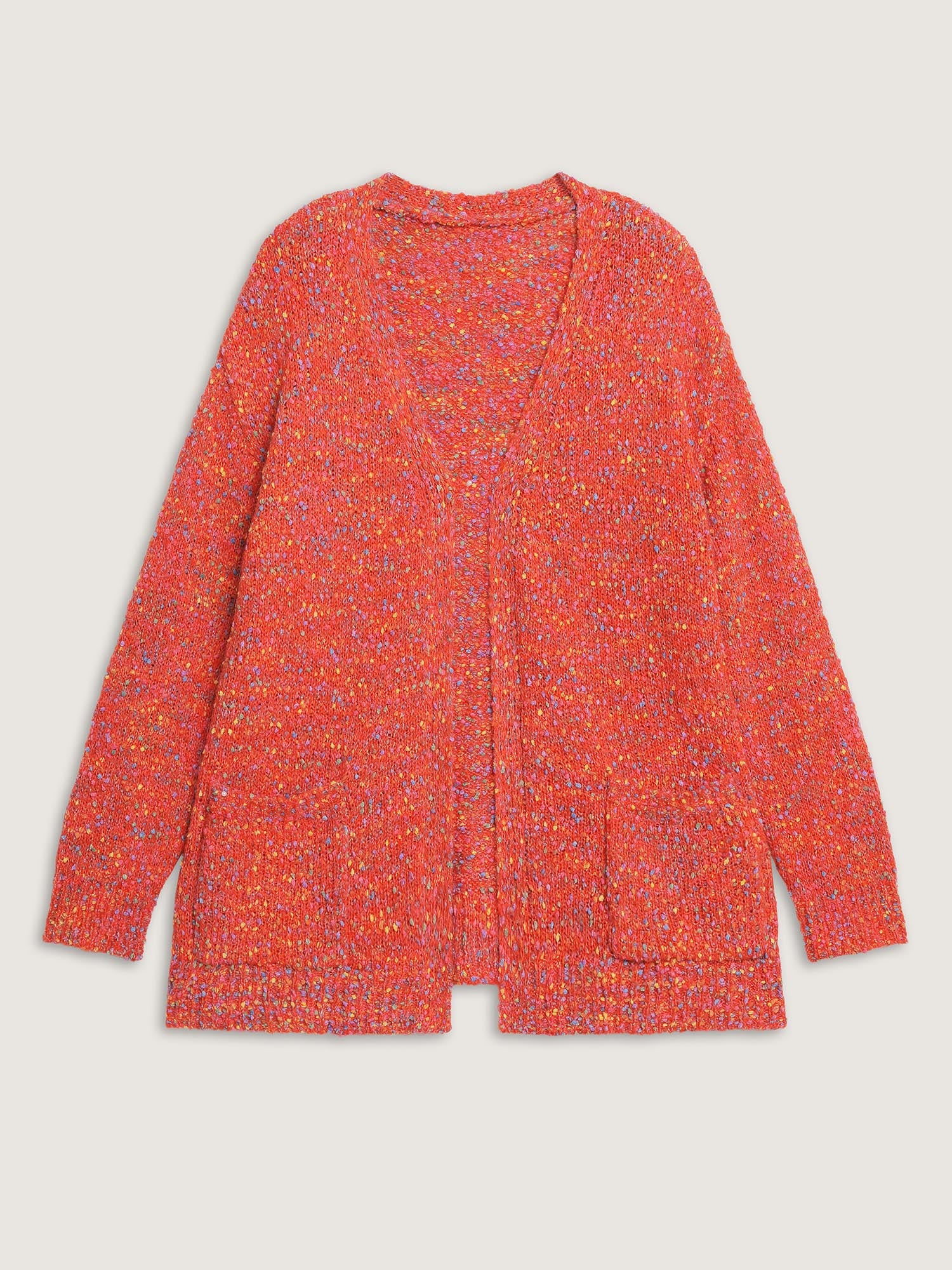 Speckled Textured Pockets Knit Cardigan - Image 8
