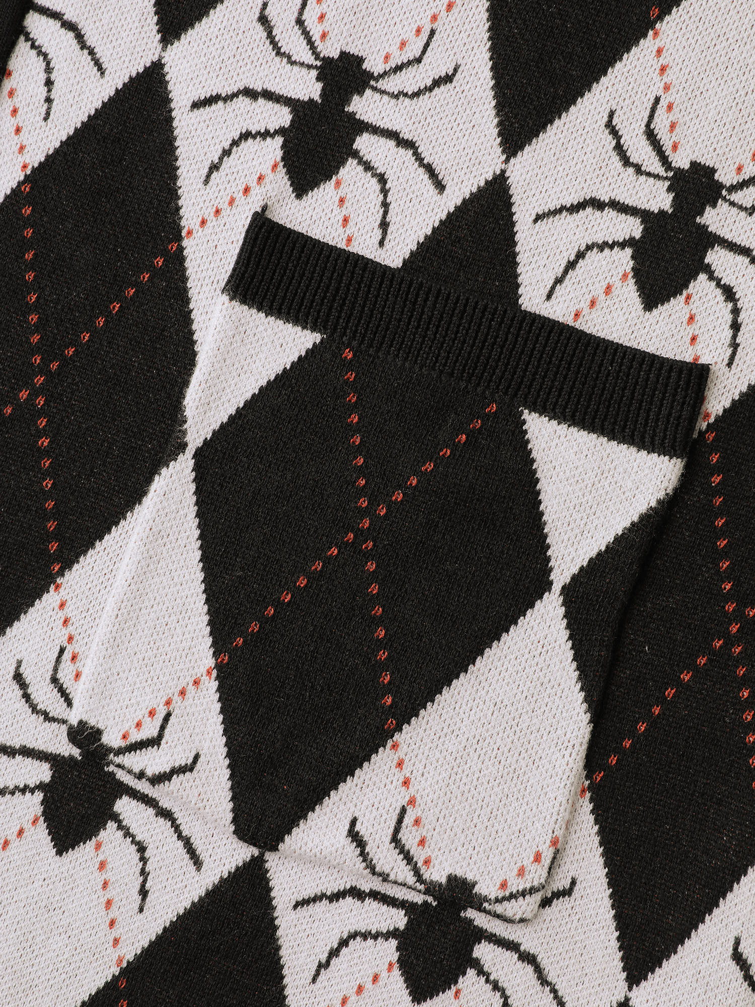 Spider Check Jacquard Pockets Knit Cardigan - Image 5