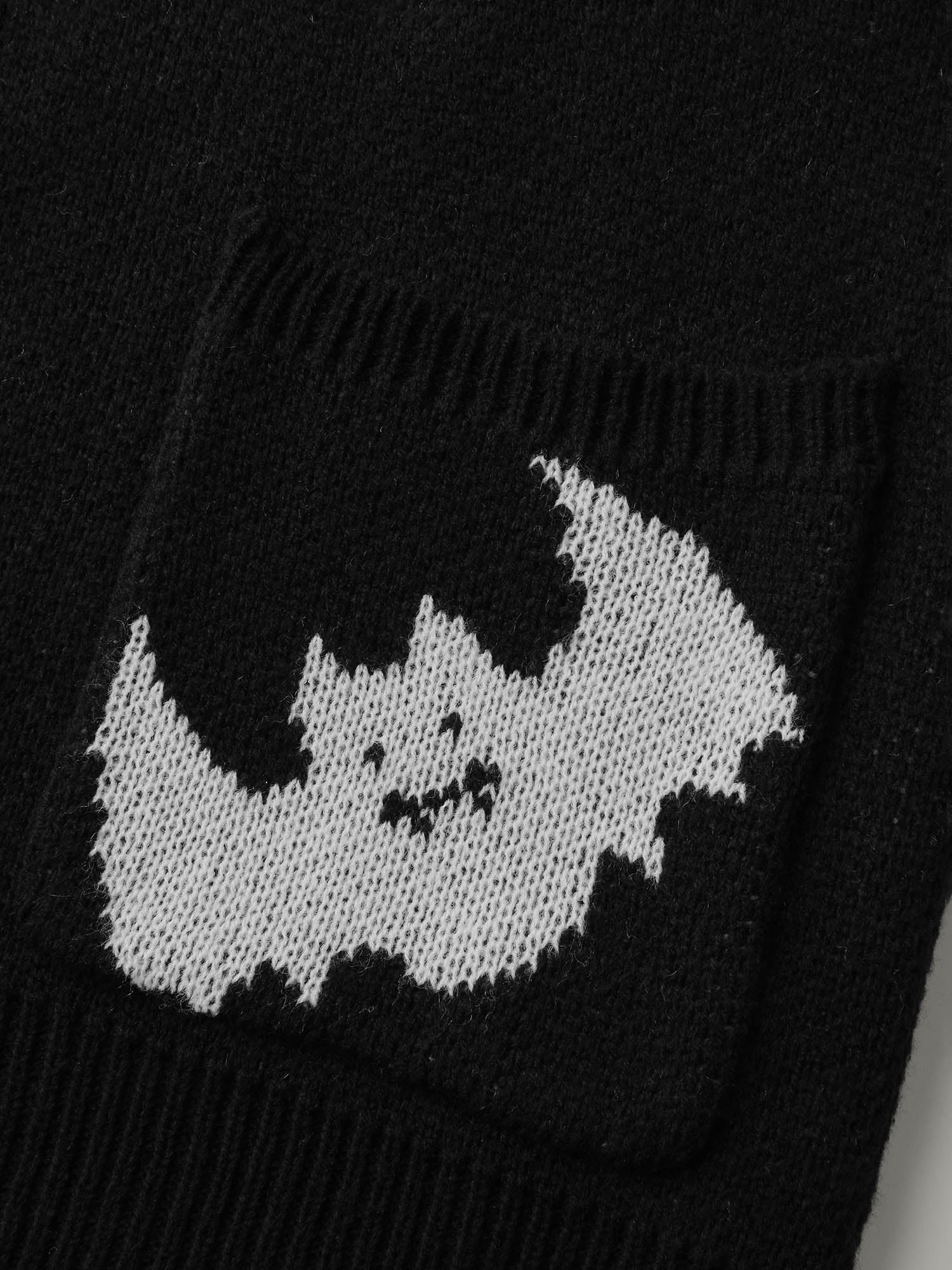 Spiderweb Bat Jacquard Pockets Knit Cardigan - Image 7