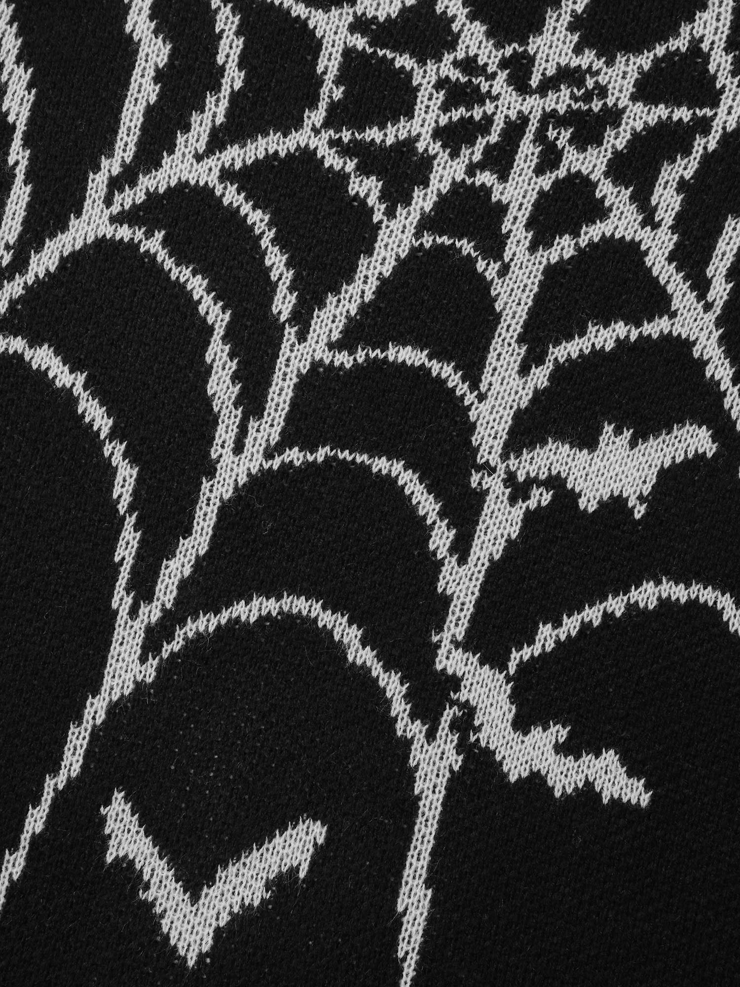 Spiderweb Bat Jacquard Pockets Knit Cardigan - Image 8