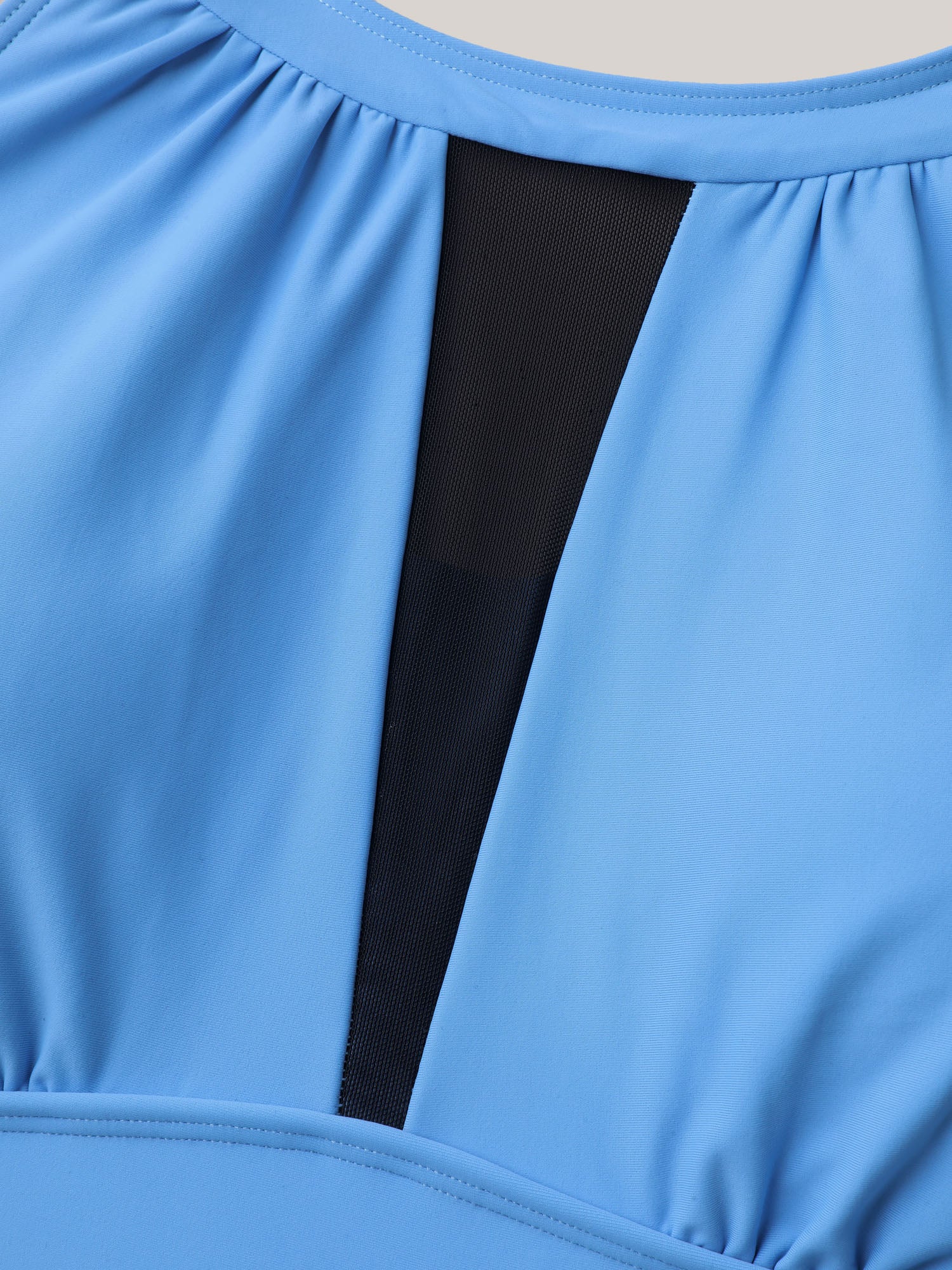 Spliced Color Block Ruched One-Piece Swimsuit - Image 6